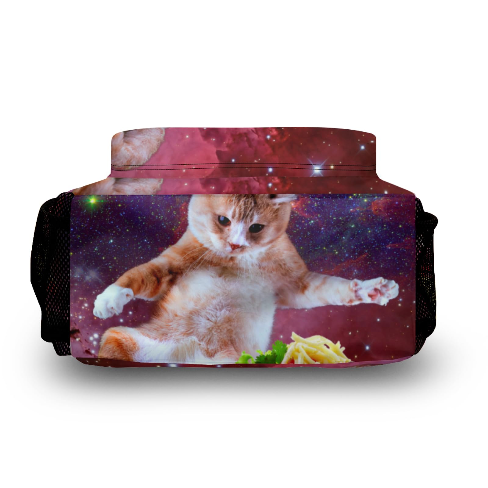 Space Taco Cat Laptop Backpack - Cute Galaxy Print College Bookbag with Purple Nebula Design for Students, Travel & Work | Durable 15.6 Inch Notebook Daypack for School, Office & Commuting