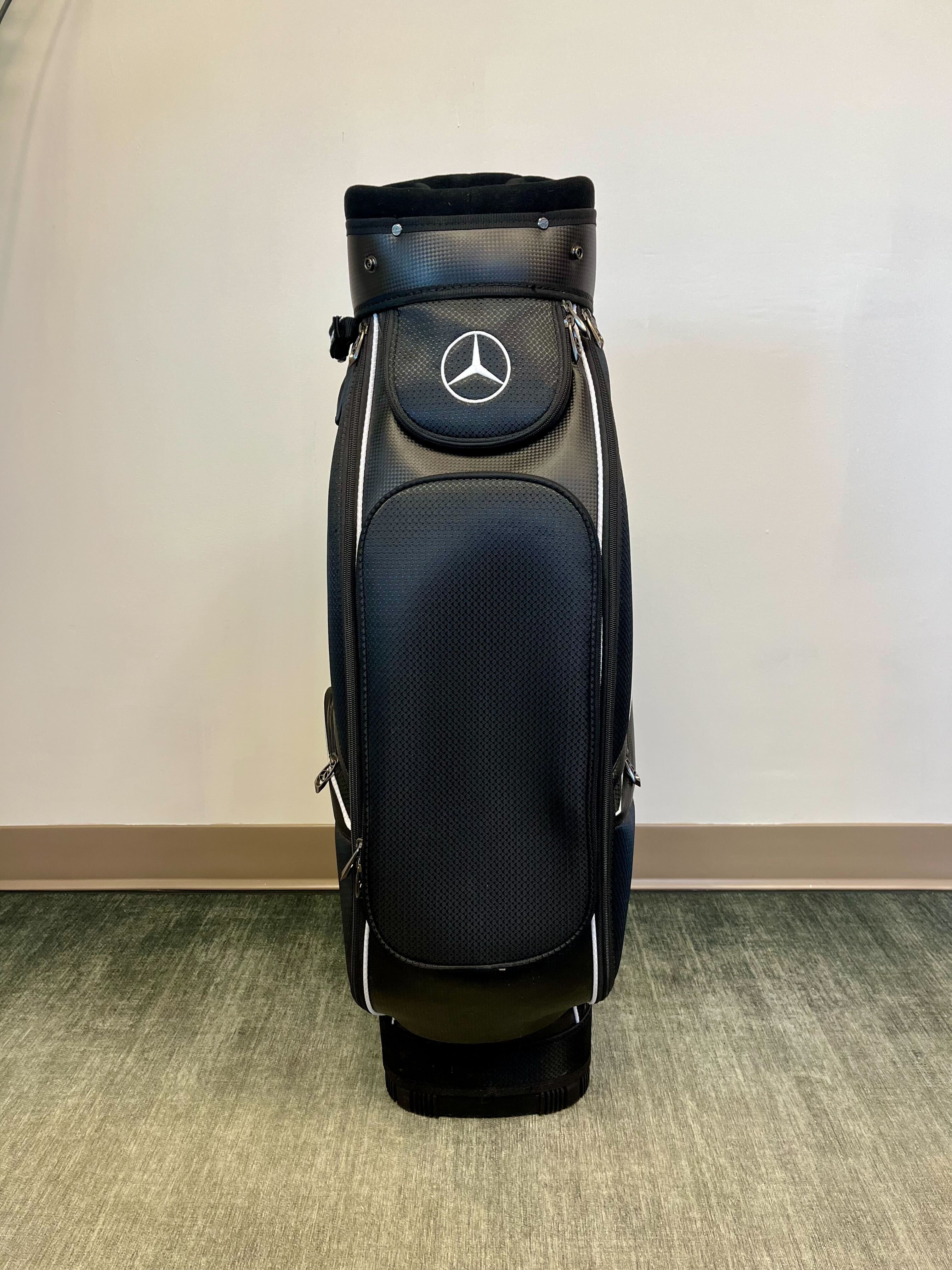 TaylorMade Mercedes Benz Cart Golf Bag - 14-Way Divider, 6 Pockets, Adjustable Strap & Waterproof Rain Cover - Perfect for Golf Carts & Club Protection