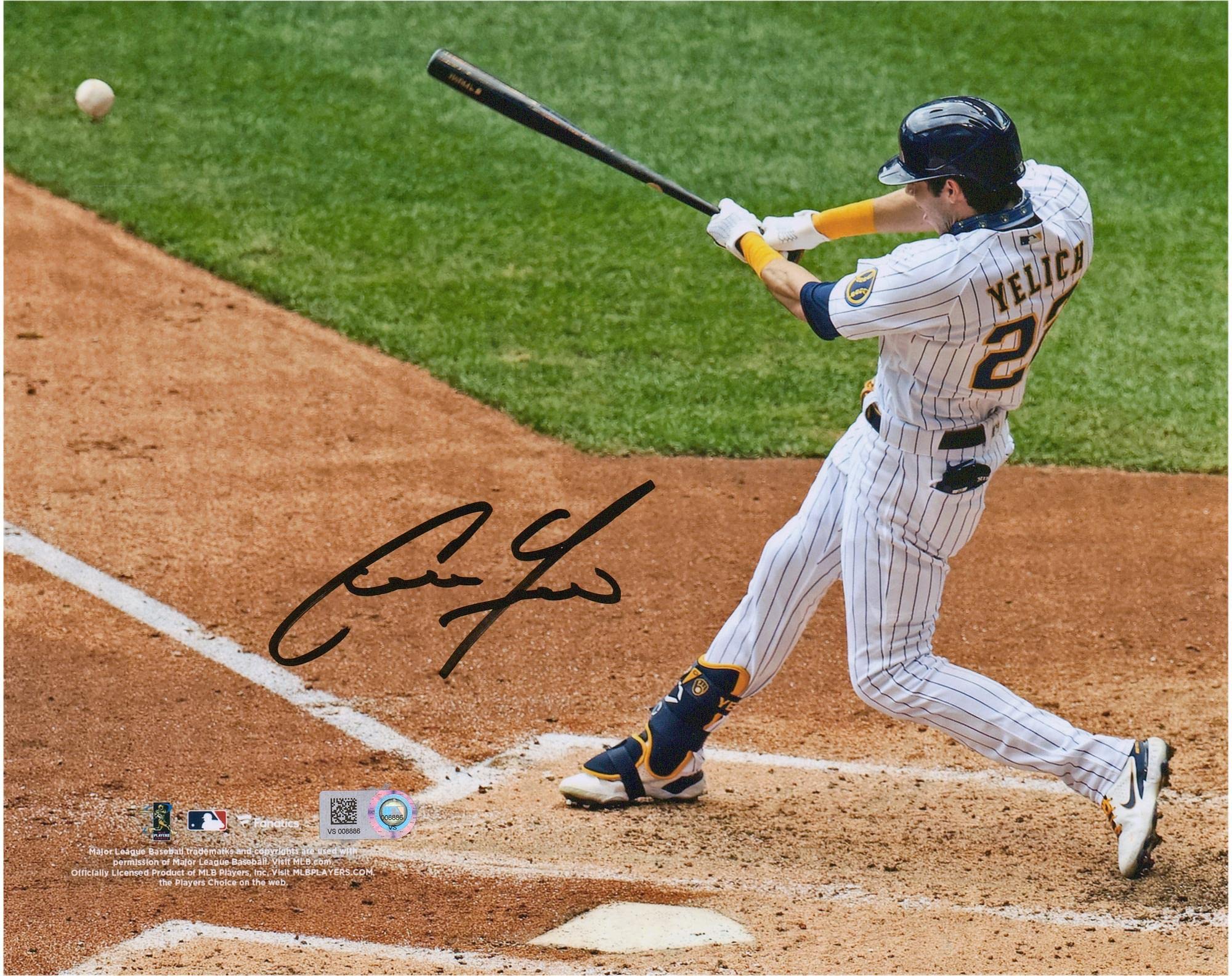 Christian Yelich Autographed 8x10 Milwaukee Brewers Hitting Photo - Signed MLB Baseball Memorabilia for Fans, Collectors & Sports Enthusiasts - Perfect for Man Cave, Sports Room Decor & Gift Giving