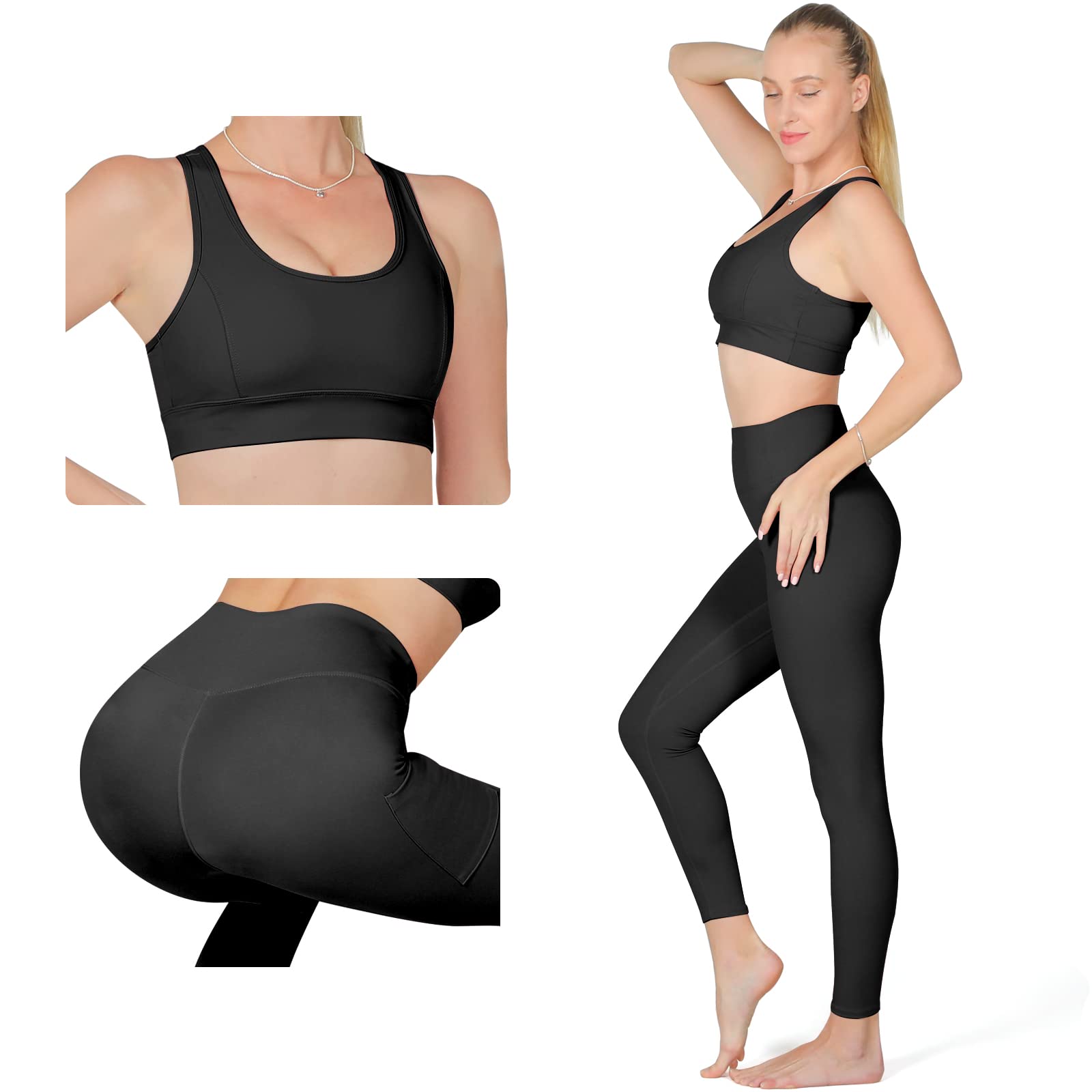 Women's 2-Piece Ashtanga Athletic Workout Set - Seamless Yoga Leggings & Stretch Sports Bra Tracksuit for Gym, Yoga & Running | Comfortable Gym Clothes for Women's Fitness & Active Lifestyle