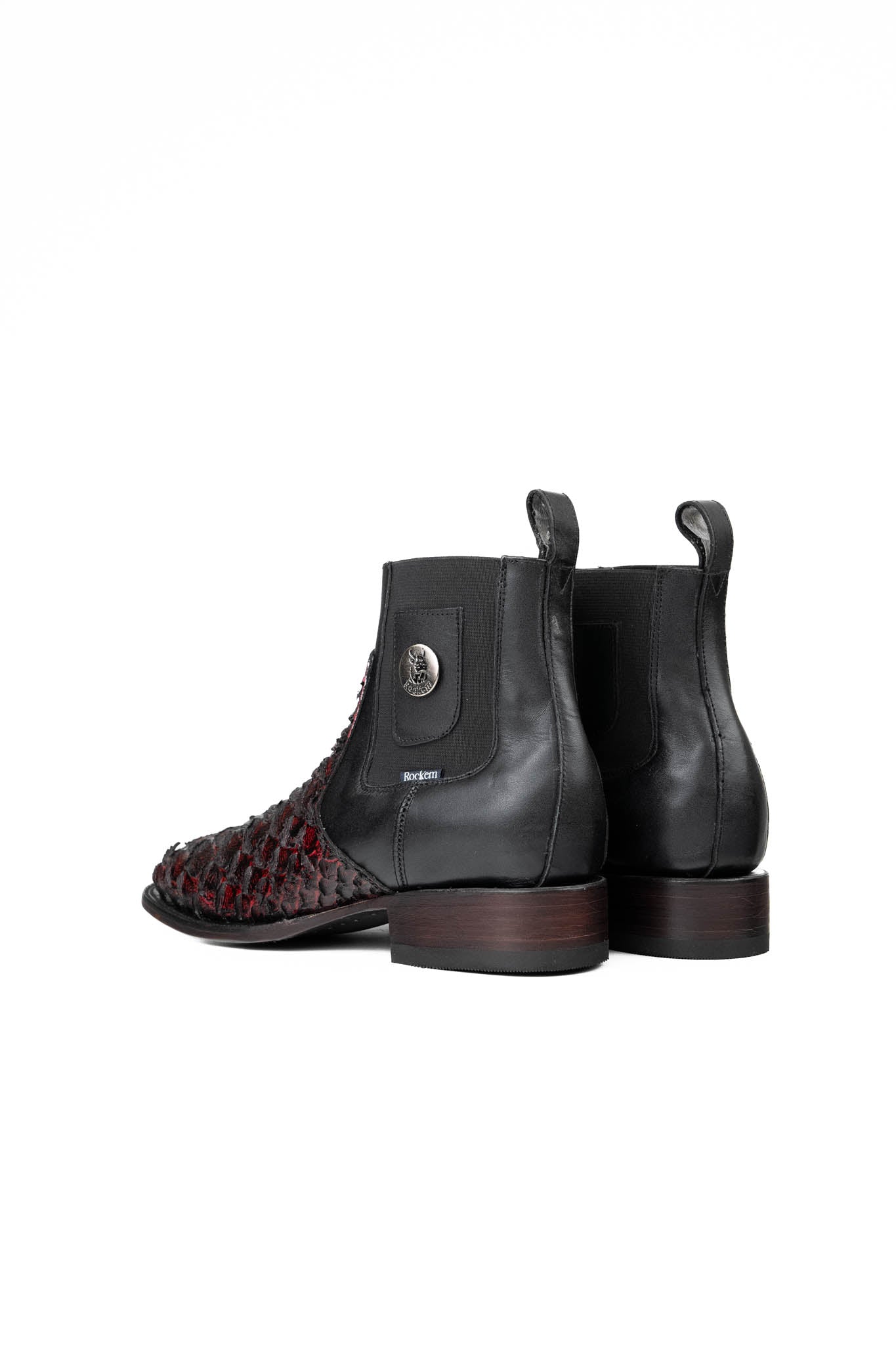 Rock'em Clon Python Square Toe Ankle Boots for Women - Stylish Western Cowgirl Boots with Genuine Python Print - Perfect for Country Concerts, Rodeos & Fall Fashion Outfits