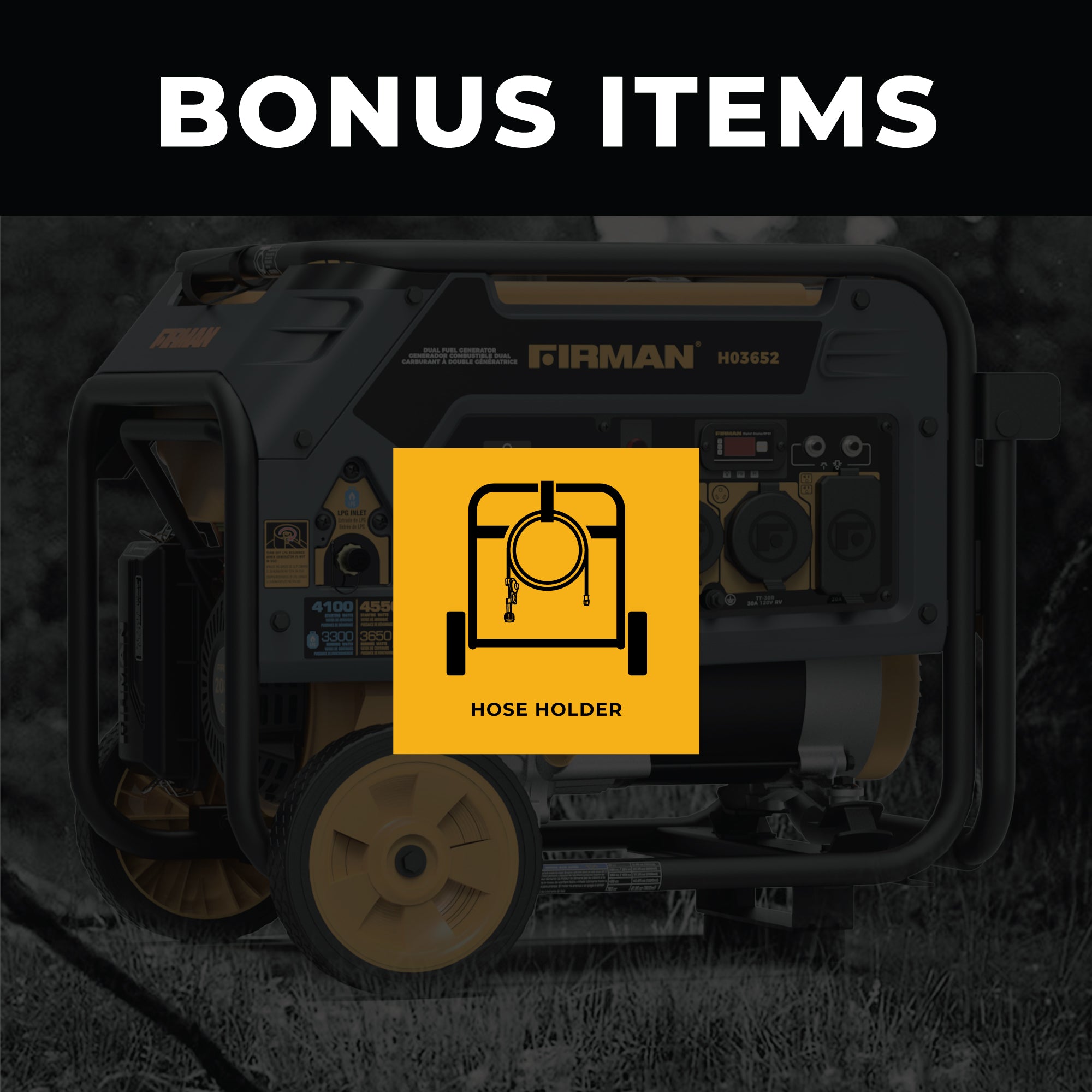 3650W Dual Fuel Portable Generator with Recoil Start - Perfect for Camping, Home Backup & Outdoor Power Needs