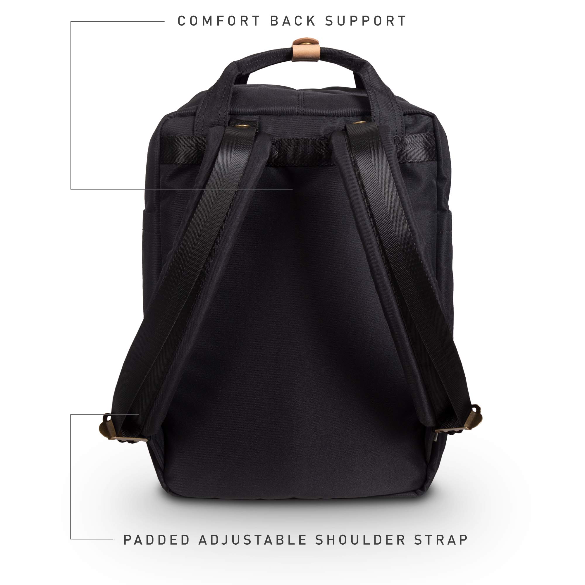 Durable Slim Travel Laptop Backpack for Men & Women - Water Resistant Reborn Series Daypack Fits 14 Inch Notebook, College Computer Bag for Work, School & Commuting (Black)