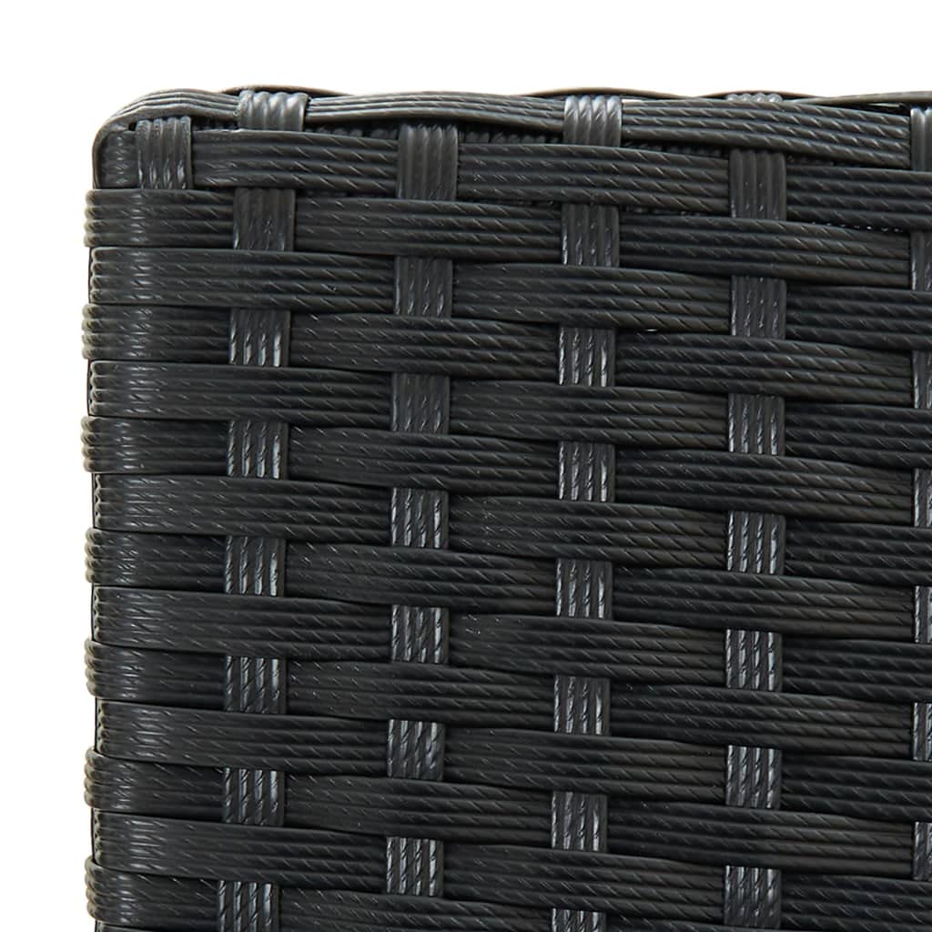 4-Piece Black Poly Rattan Garden Bar Stools with Cushions - Outdoor Patio, Poolside & Backyard Seating Furniture Set for Dining & Relaxing