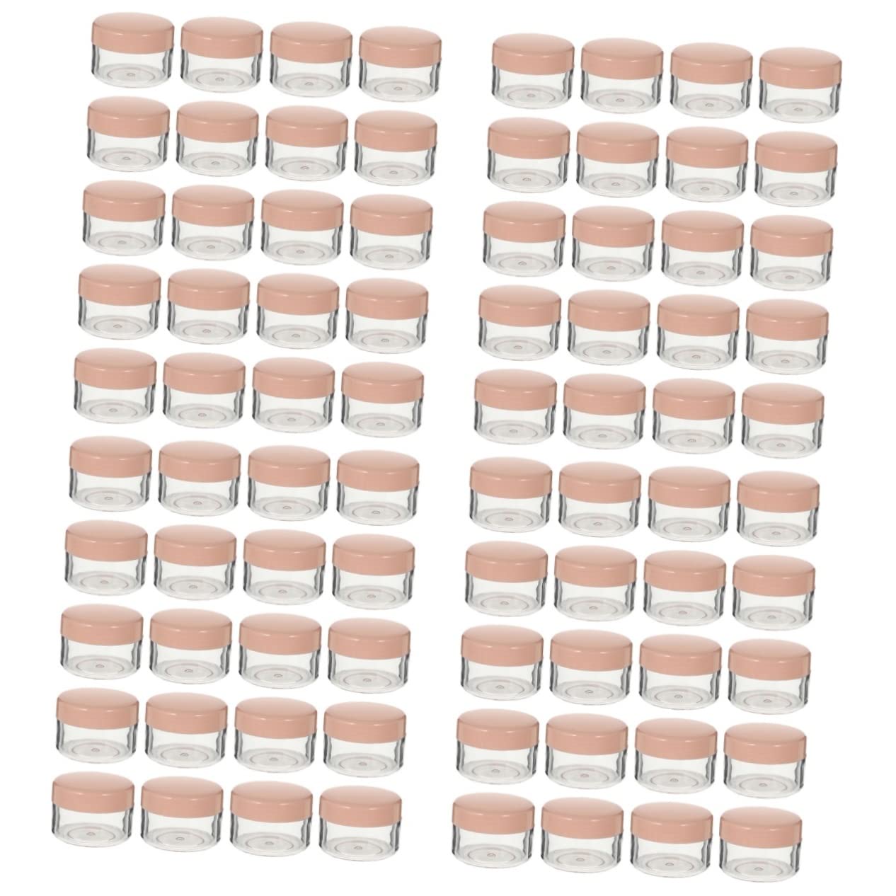 80 Pcs Mini Travel Bottles Set - Small Plastic Cream Jars & Lotion Dispensers for Cosmetics, Skincare, Makeup - Perfect for Travel, Gym, Home & Office Organization