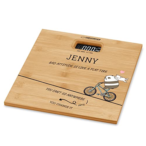 Maverton Digital Bathroom Scale for Women - Personalized Body Weight Scale with Bamboo Design - Accurate Weight Measurement for Home & Gym Use - Perfect Gift for Birthday, Fitness Enthusiasts & Active Lifestyles