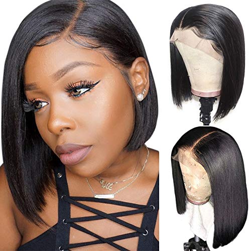 Brazilian Straight Bob Lace Front Human Hair Wig 14