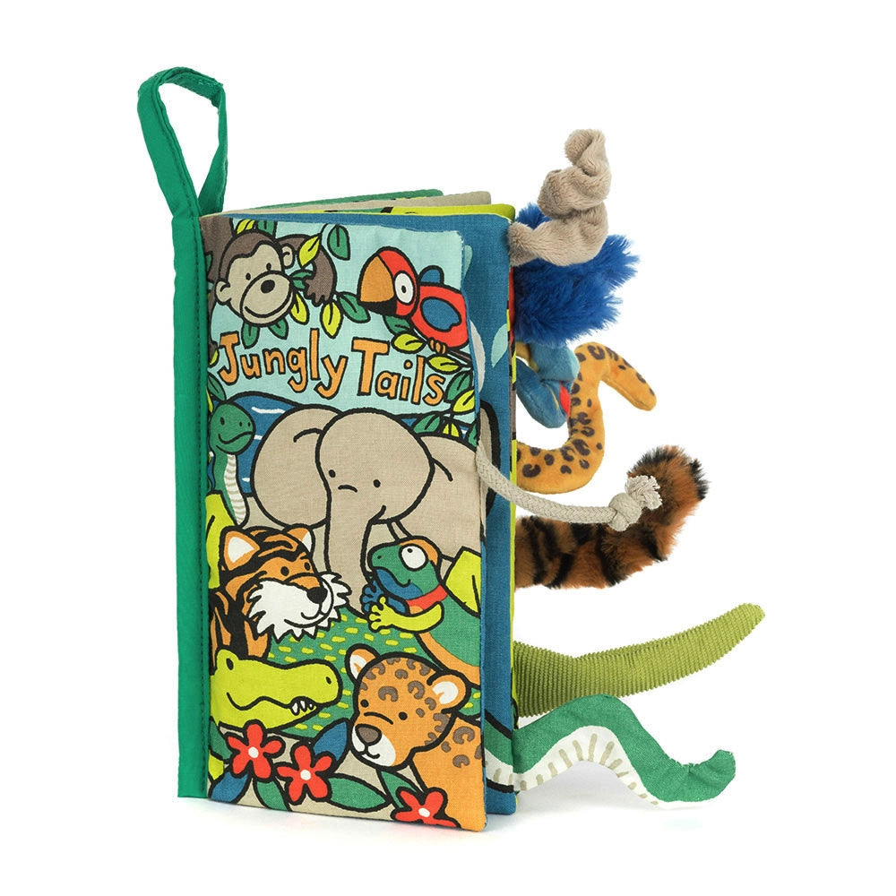 Jellycat Jungle Tails Activity Book for Kids - Interactive Soft Toy & Storybook for Toddlers, Perfect for Playtime, Learning, and Bedtime Stories