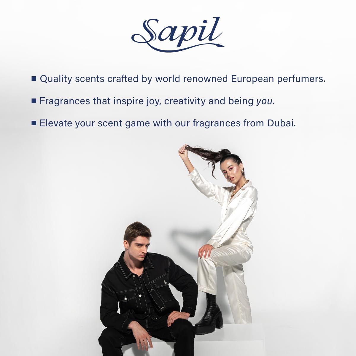 Sapil Solid Black Perfume for Men - Long Lasting Dubai Cologne, Arabic Woody Floral EDT Spray, 3.4 Oz (100ml) - Premium Luxury Fragrance for Men | Day & Night Wear, Office & Special Occasions