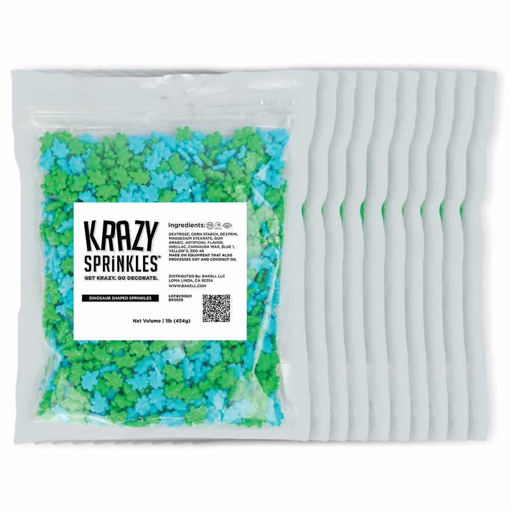 Dinosaur Shaped Sprinkles - Bulk Case (1000+ Pieces) | Fun Baking Decorations for Birthday Cakes, Cupcakes & Cookies