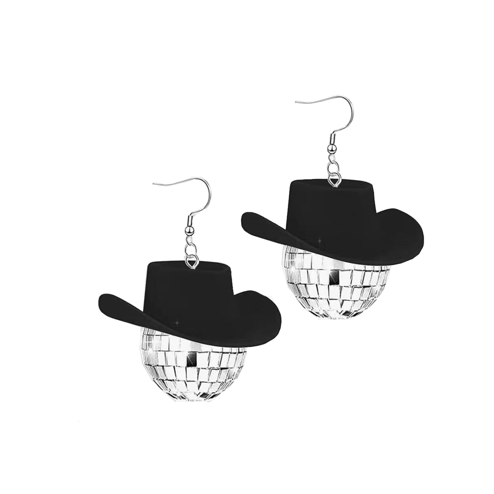 Vintage Disco Ball Earrings and Necklace Set for Women - 60s 70s Retro Halloween Party Jewelry - Perfect for Disco Themed Parties, Costume Accessories & Dance Events