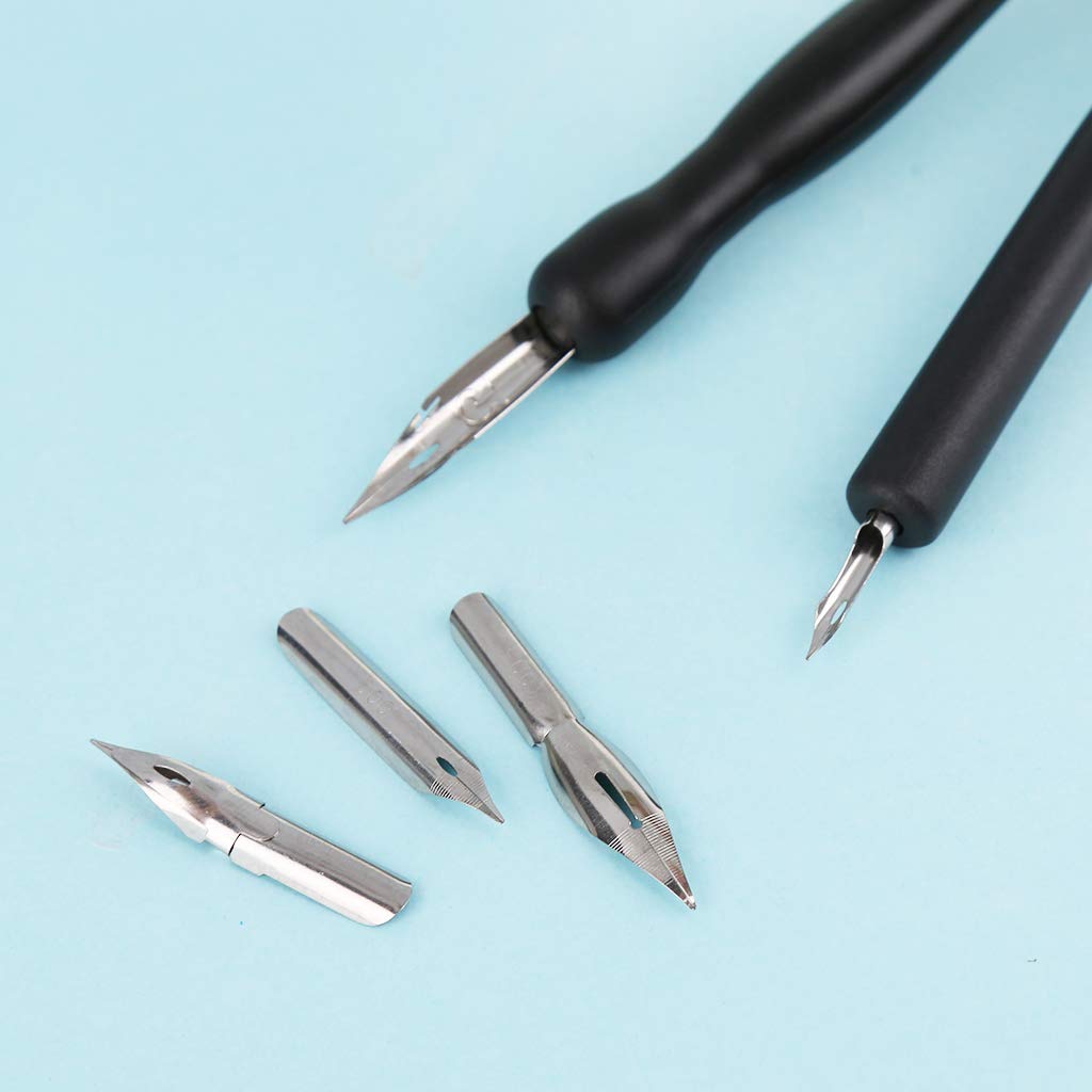 Keaiduoa Manga Dip Pen Holder Set with 5 Nibs - Professional Comic Drawing, Painting & Calligraphy Kit for Artists, Illustrators & Beginners | Perfect for Manga Art, Sketching & Hand Lettering