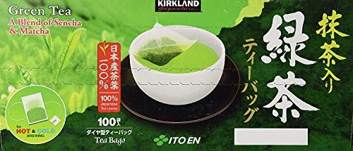 Kirkland Signature Ito En Matcha Blend - 100% Pure Japanese Green Tea Leaves, 100 Tea Bags (Pack of 4) | Premium Antioxidant Tea for Weight Loss, Energy Boost & Relaxation | Perfect for Office, Home or Gift Giving