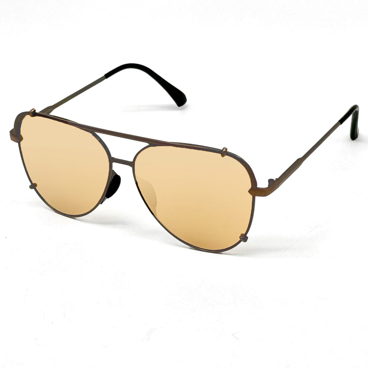 Cristina Tangle Free Mirrored Brown Aviator Sunglasses for Women - UV Protection Polarized Fashion Sunglasses for Driving, Beach & Outdoor Activities
