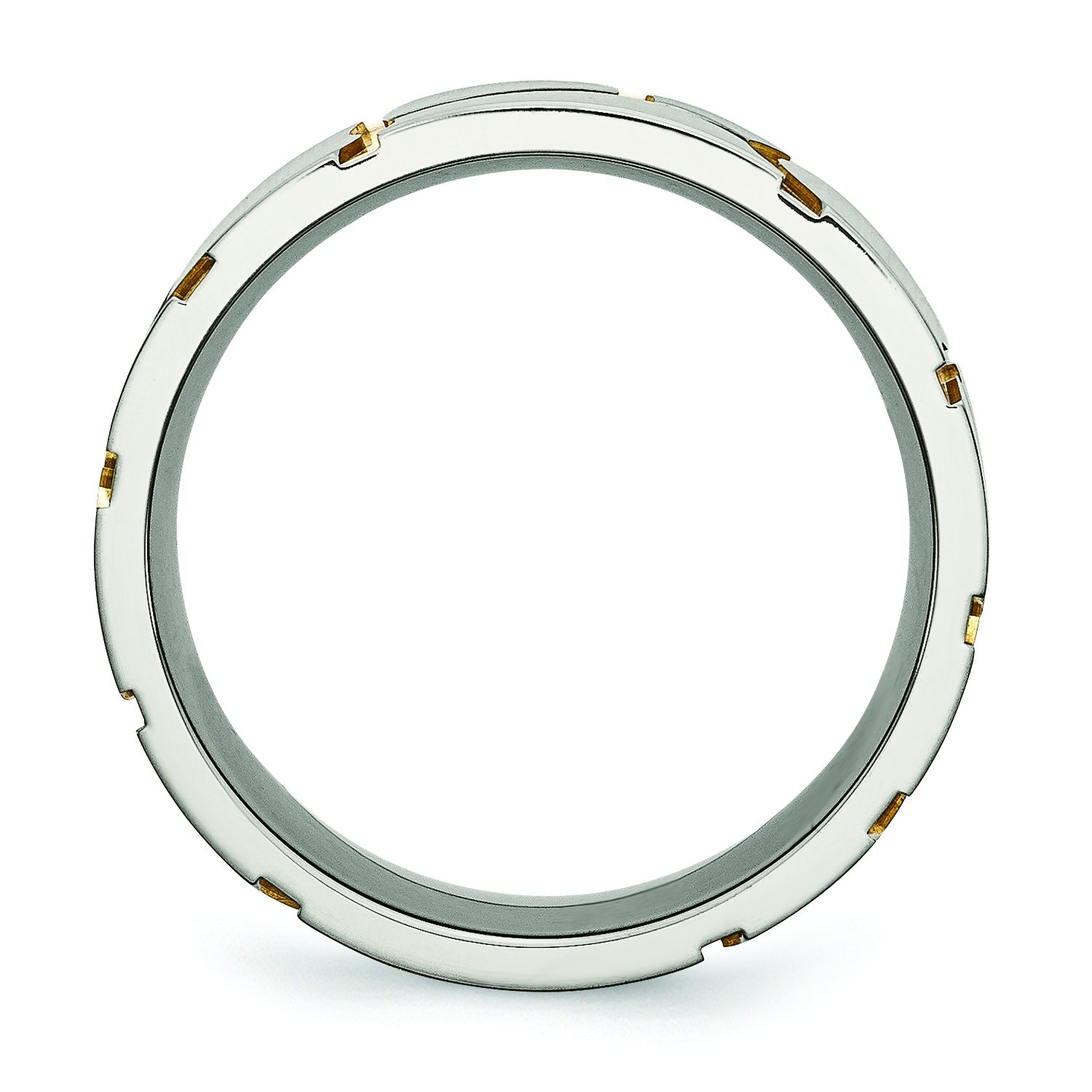Men's 8mm Titanium Wedding Band Ring - Yellow IP-plated for Grooms & Anniversaries