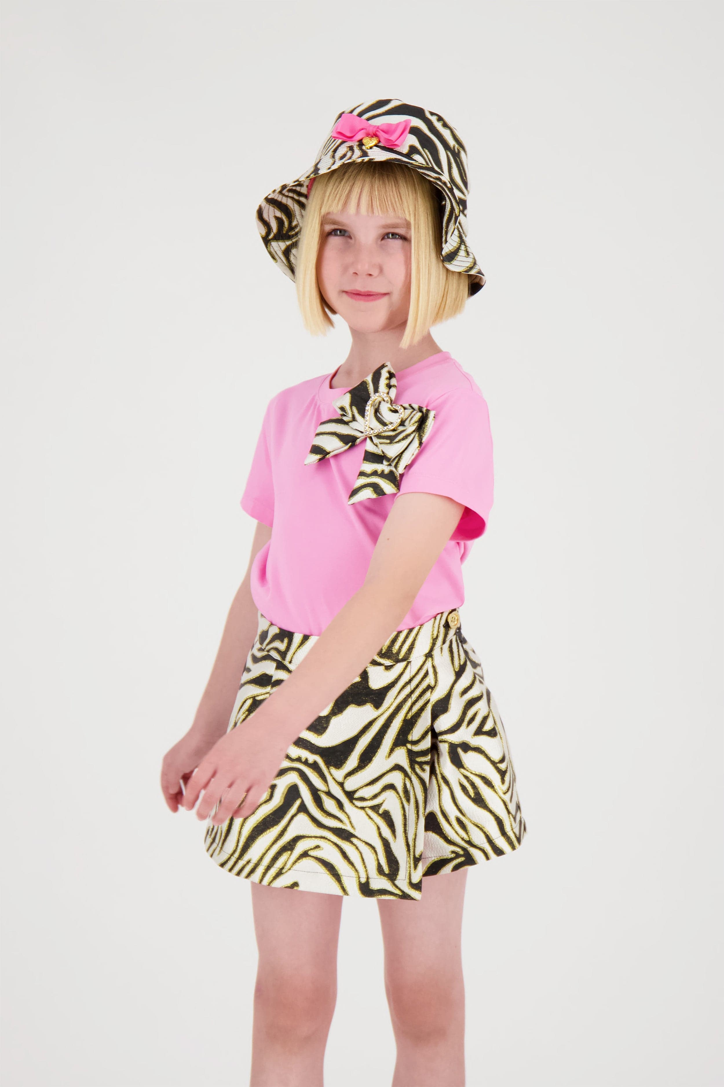 Angels Face Girls Sophie Zebra Print Bucket Hat - White Sun Hat for Toddler & Kids - Perfect for Beach, Park & Outdoor Summer Activities