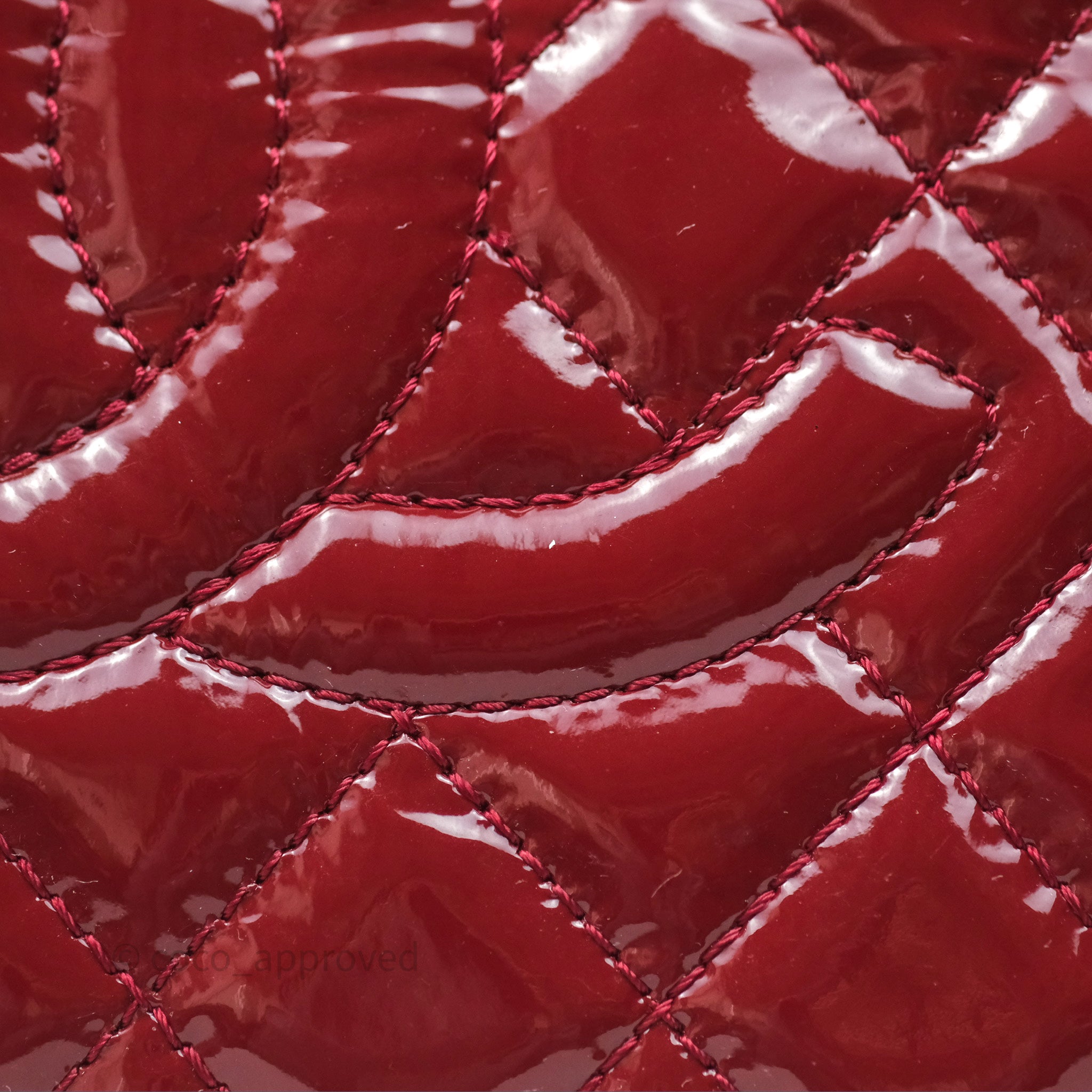 Chanel CC Shopping Tote Bag in Red Patent Leather with Silver Hardware - Perfect for Work, Travel & Everyday Luxury