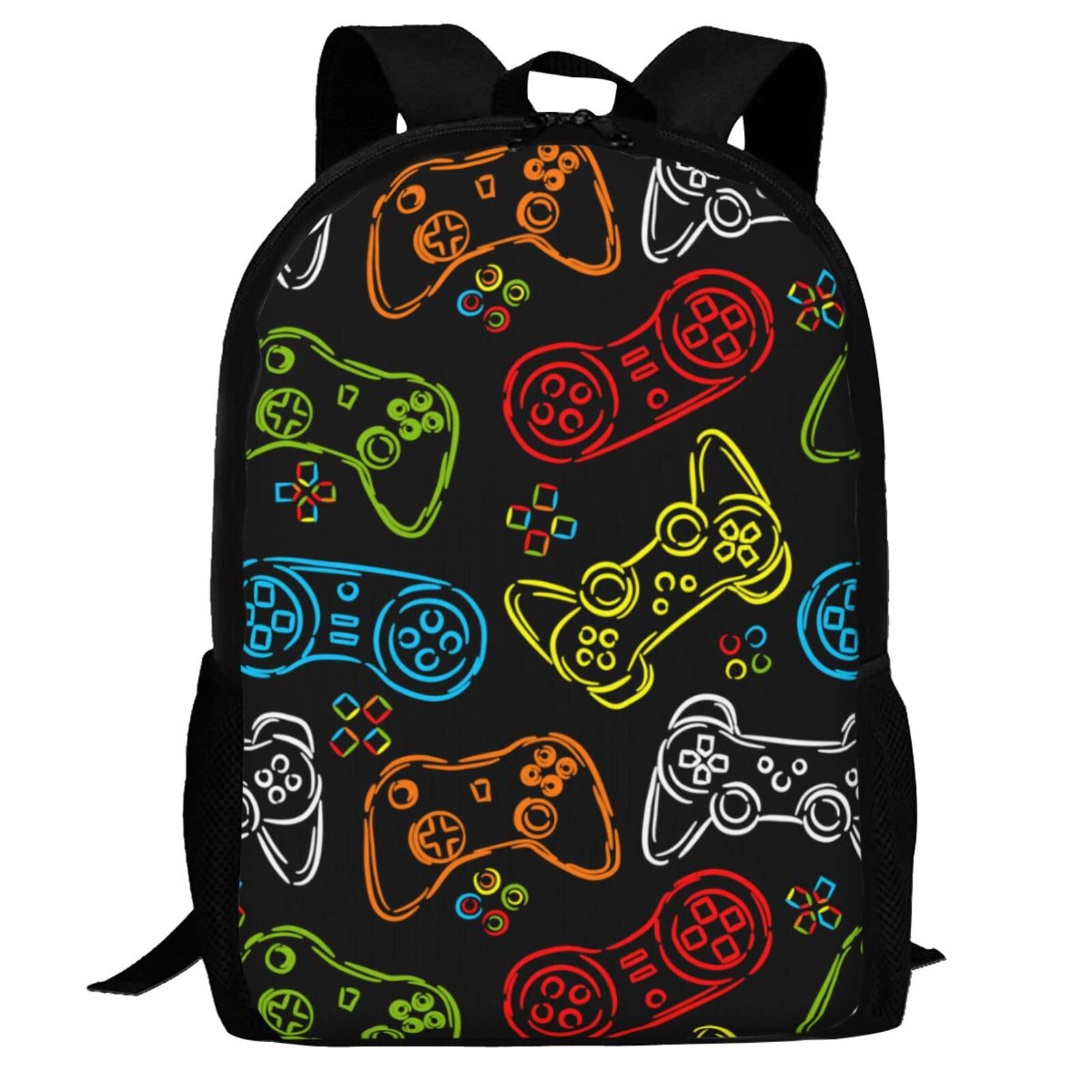 17 Inch Water Resistant Kids Video Game Backpack - Joystick Design School Bookbag for Elementary & Junior High Students | Perfect for Gaming, School & Travel (Girls & Boys)