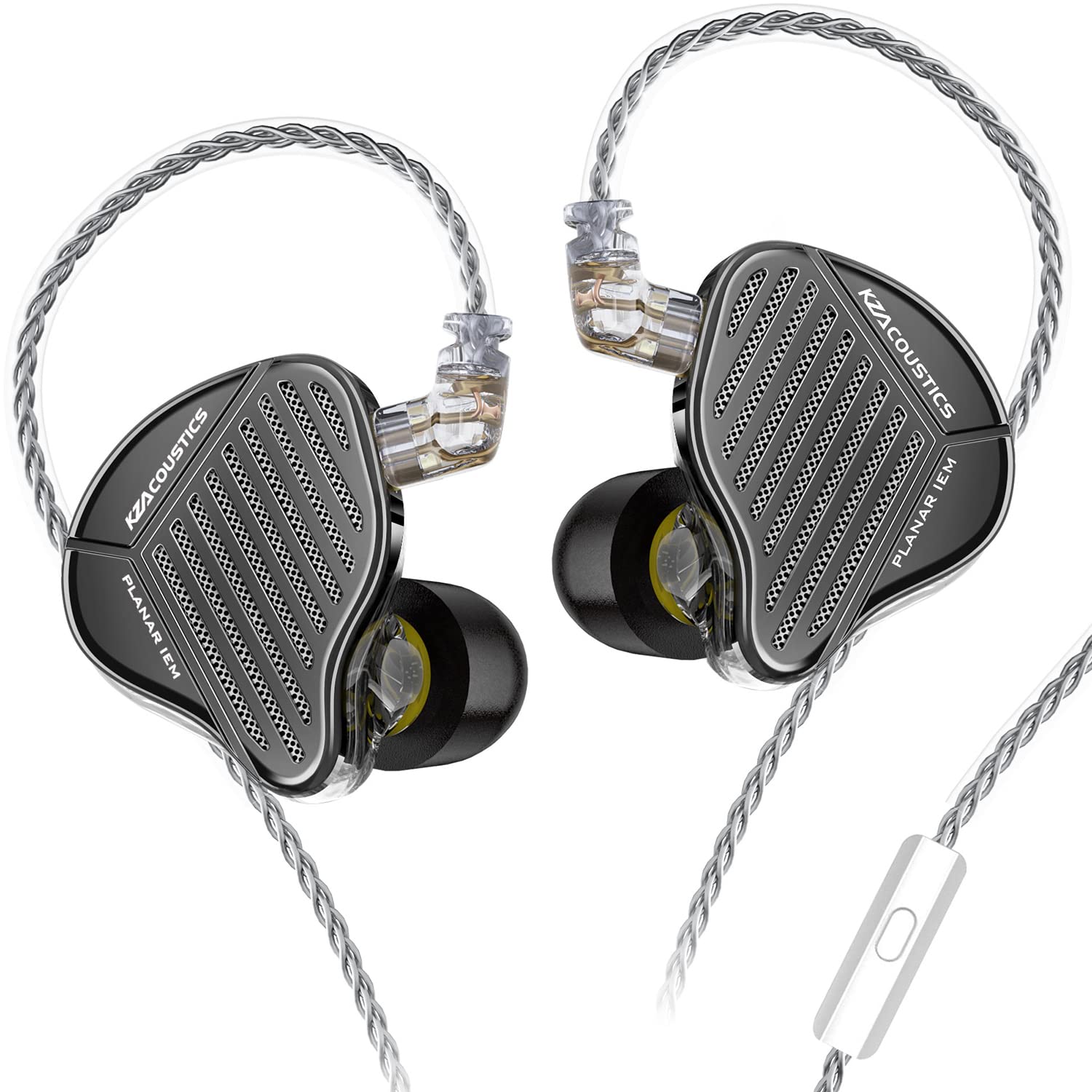 KZ PR1 Pro Planar IEM High Resolution Wired Earphones with Microphone - HiFi In-Ear Monitor Headphones for Audiophiles, Musicians & Studio Use (Black) | Perfect for Music Production, Gaming & Professional Audio Monitoring