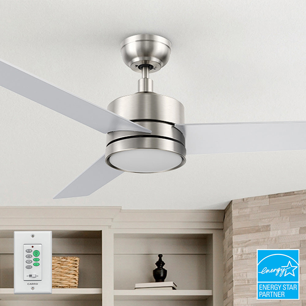 52 Inch Modern Ceiling Fan with LED Light and Remote Control - Energy Efficient Quiet Blades for Bedroom, Living Room, and Outdoor Patio
