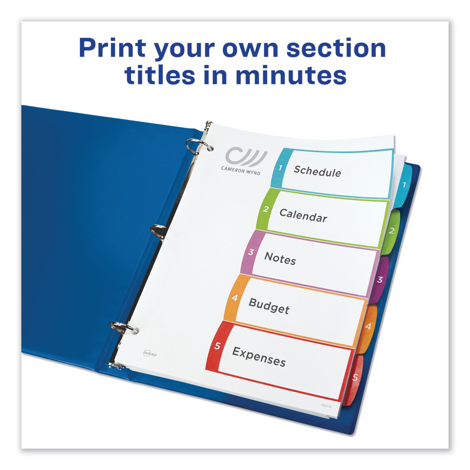 Avery Customizable 5-Tab Index Dividers with Color Tabs - 11