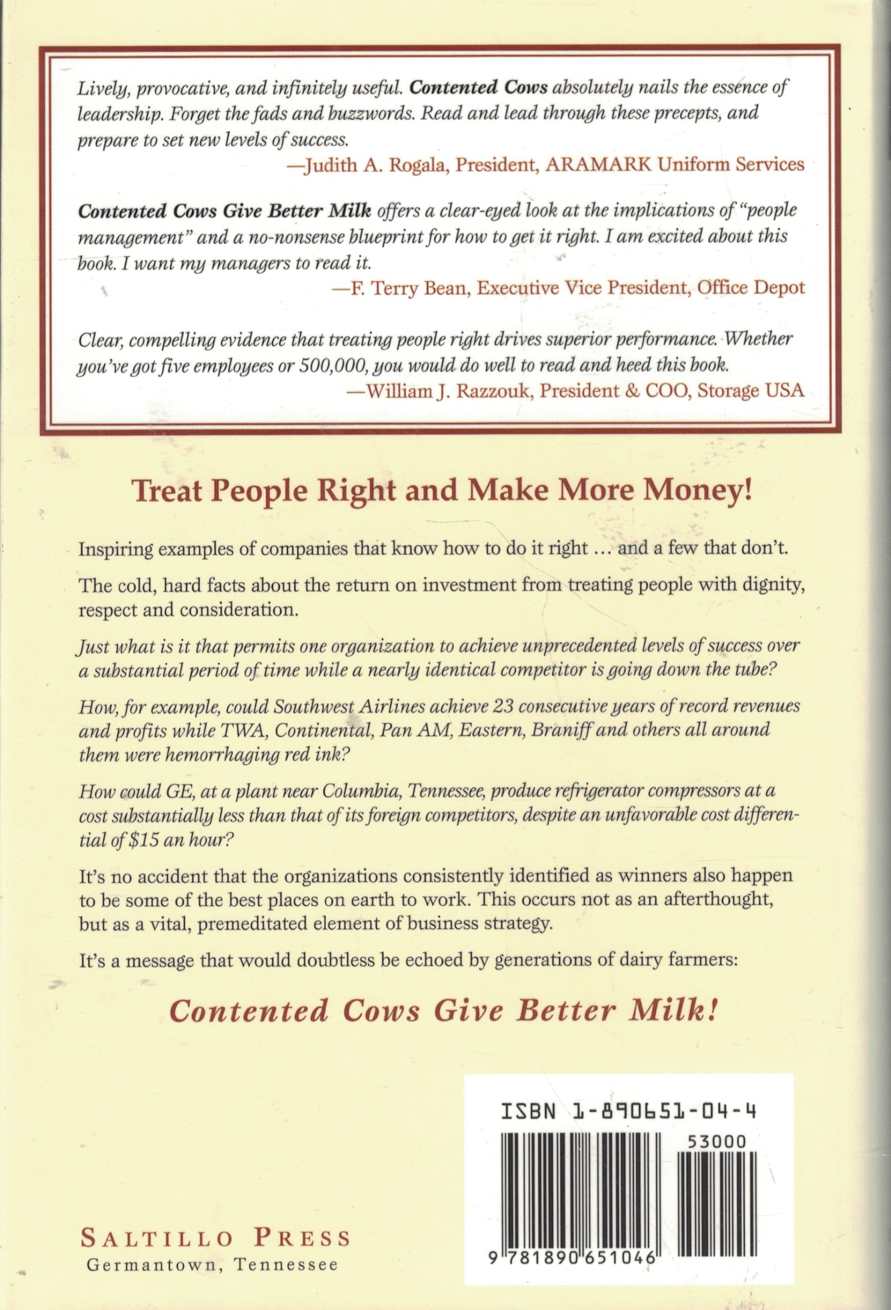 Contented Cows Give Better Milk: The Plain Truth About Employee Relations & Business Success | Improve Workplace Productivity & Company Performance