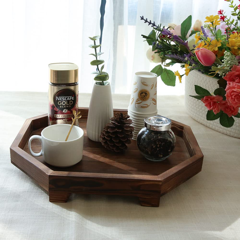3-Tier Wooden Serving Tray - Rustic Farmhouse Decor for Kitchen, Desserts & Cupcakes | 27