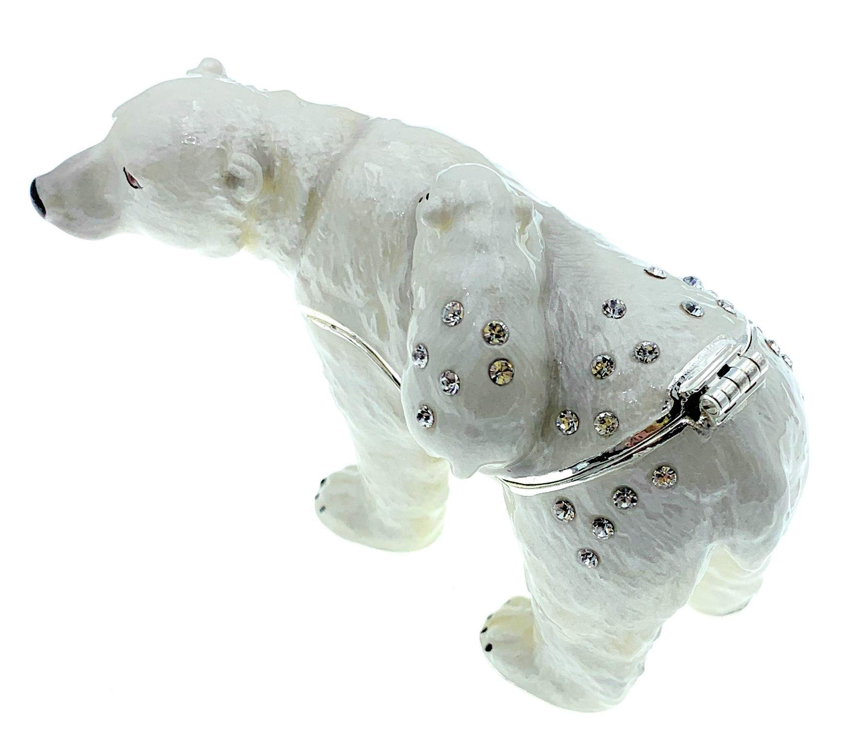 Polar Bear & Cub Trinket Box with Austrian Crystals - Perfect Gift for Collectors