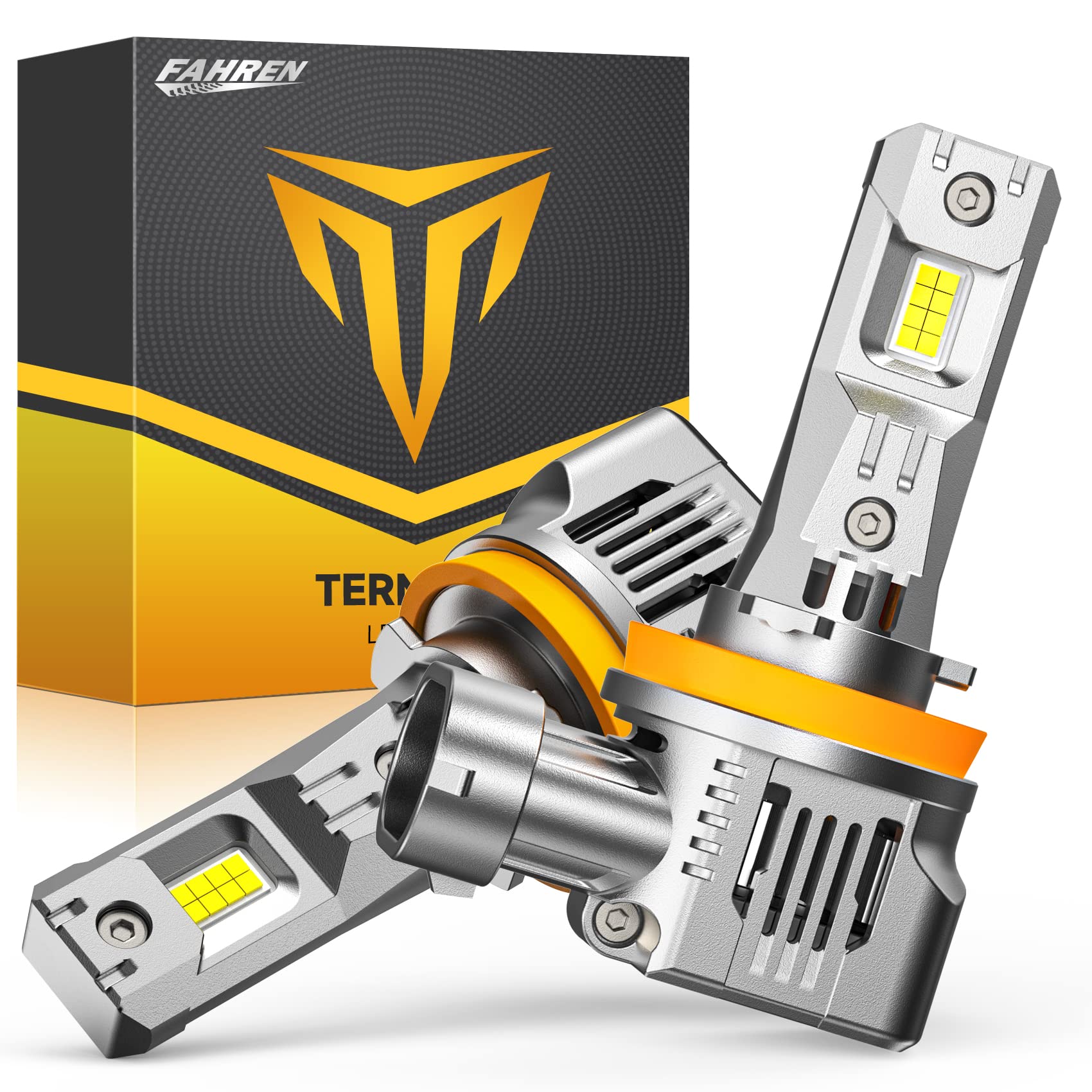 FAHREN H11 LED Bulbs 28000LM Super Bright - H8 H9 LED Light Bulbs 6500K Cool White - Mini Size Plug and Play - IP68 Waterproof - Pack of 2 - Perfect for Cars, Trucks, Motorcycles, Off-Road Vehicles