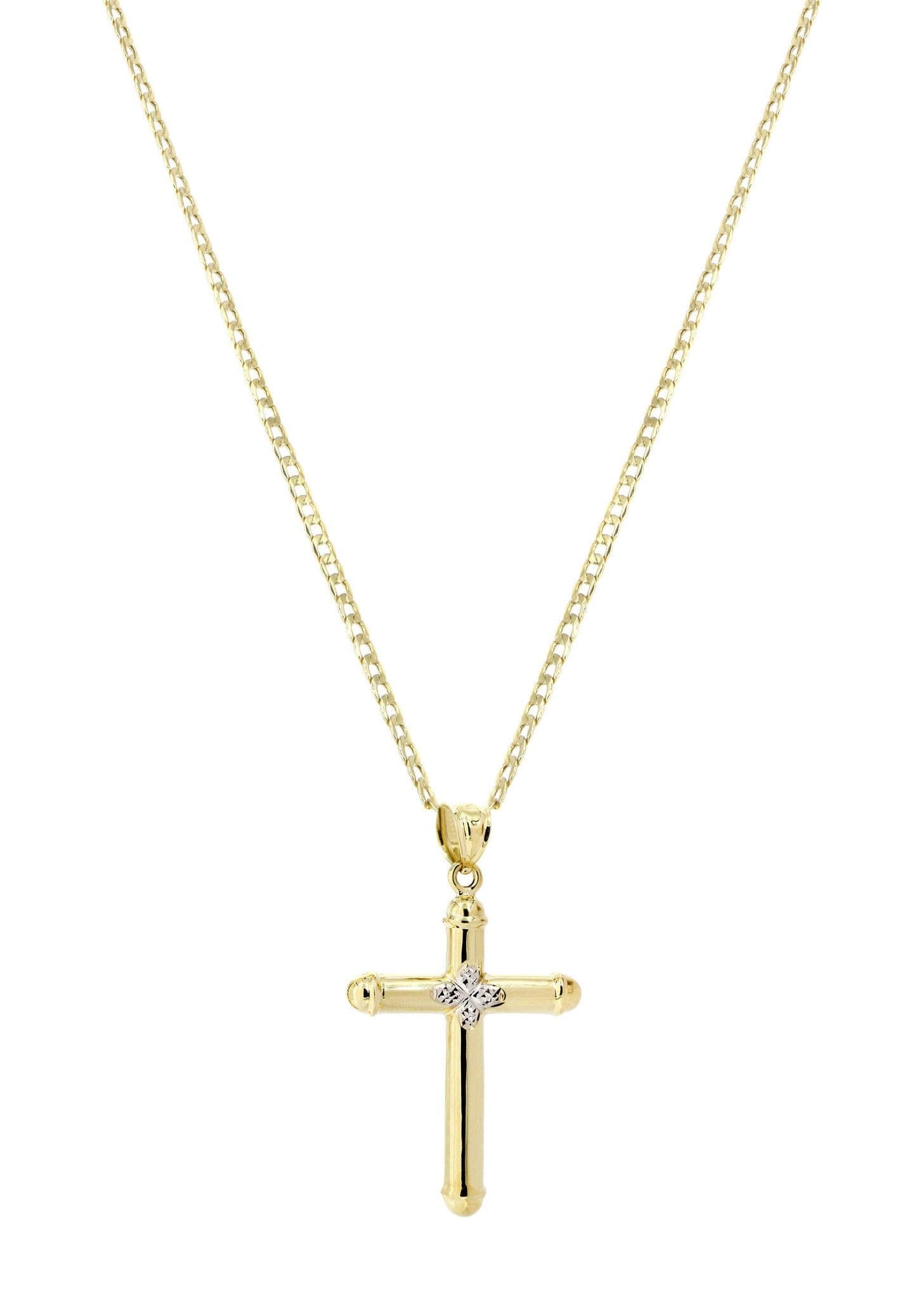 10K Gold Cross Necklace for Men - 5.12 Grams Durable Religious Jewelry - Perfect for Gifts, Baptism, Weddings & Everyday Wear