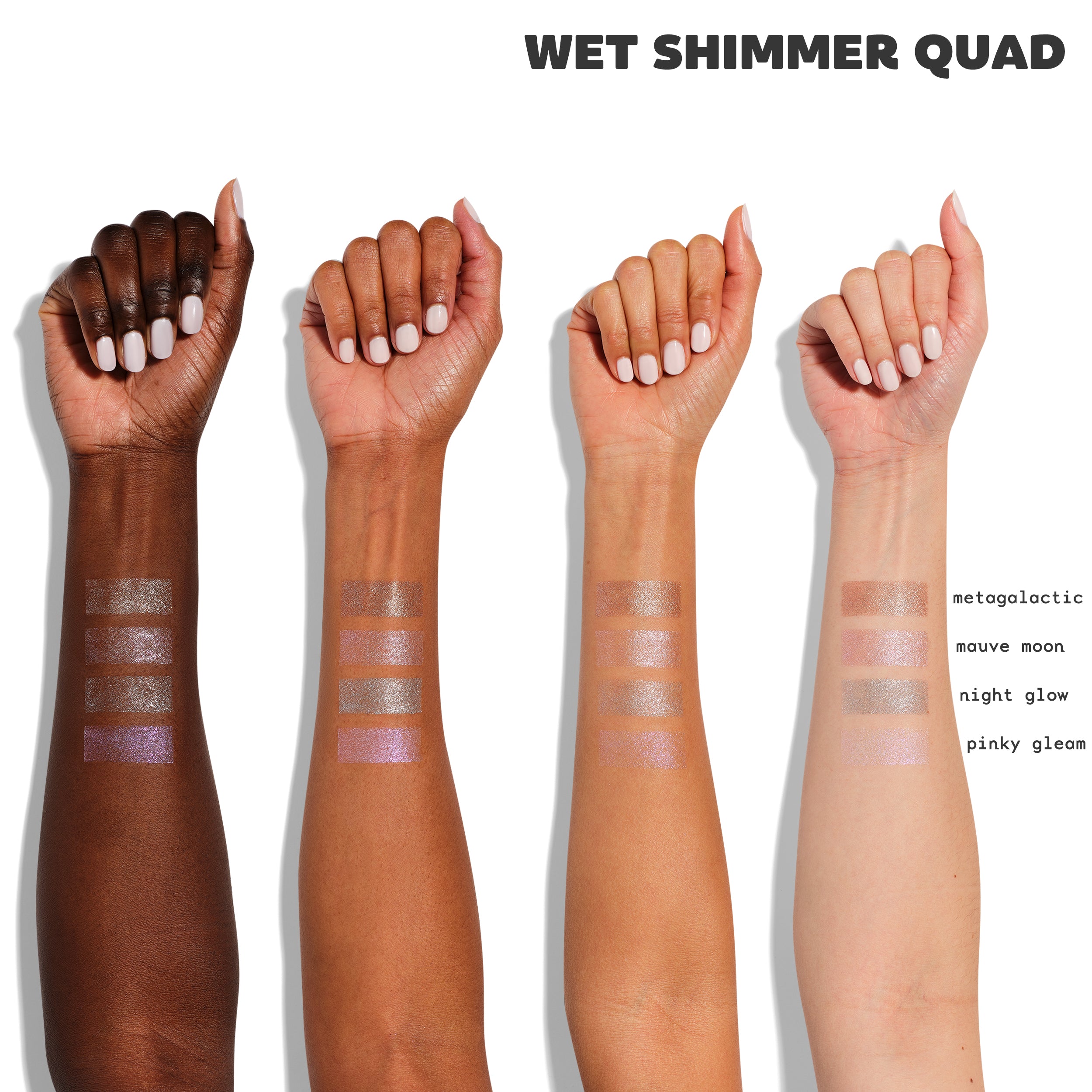 Wet Shimmer Quad Eyeshadow Palette - Long-Lasting Pigmented Makeup for Party & Night Out - Perfect for Glamorous Evening Looks & Special Occasions