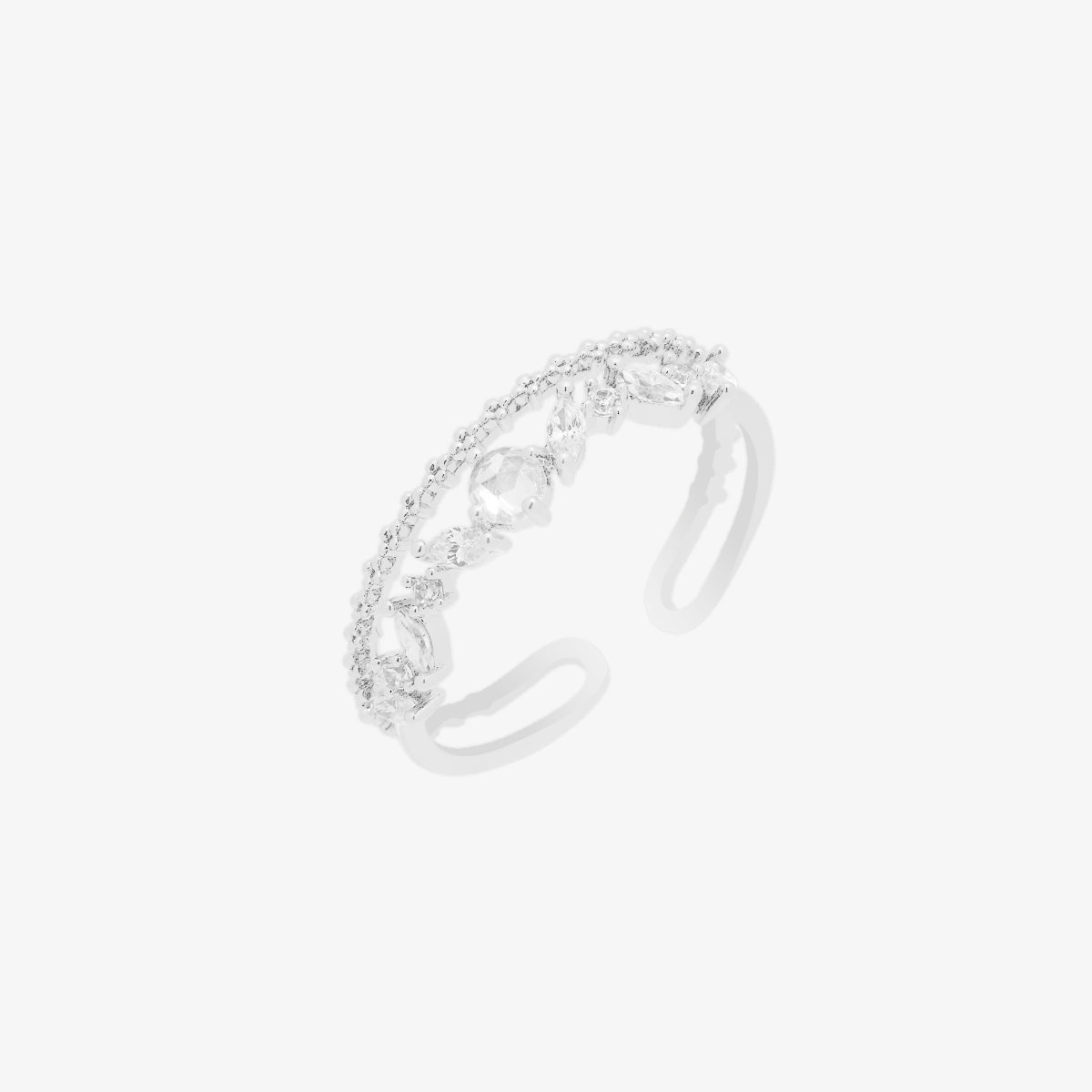 Elegant Cubic Layered Stackable Ring for Women - Trendy Geometric Jewelry for Everyday Wear, Parties & Gifts