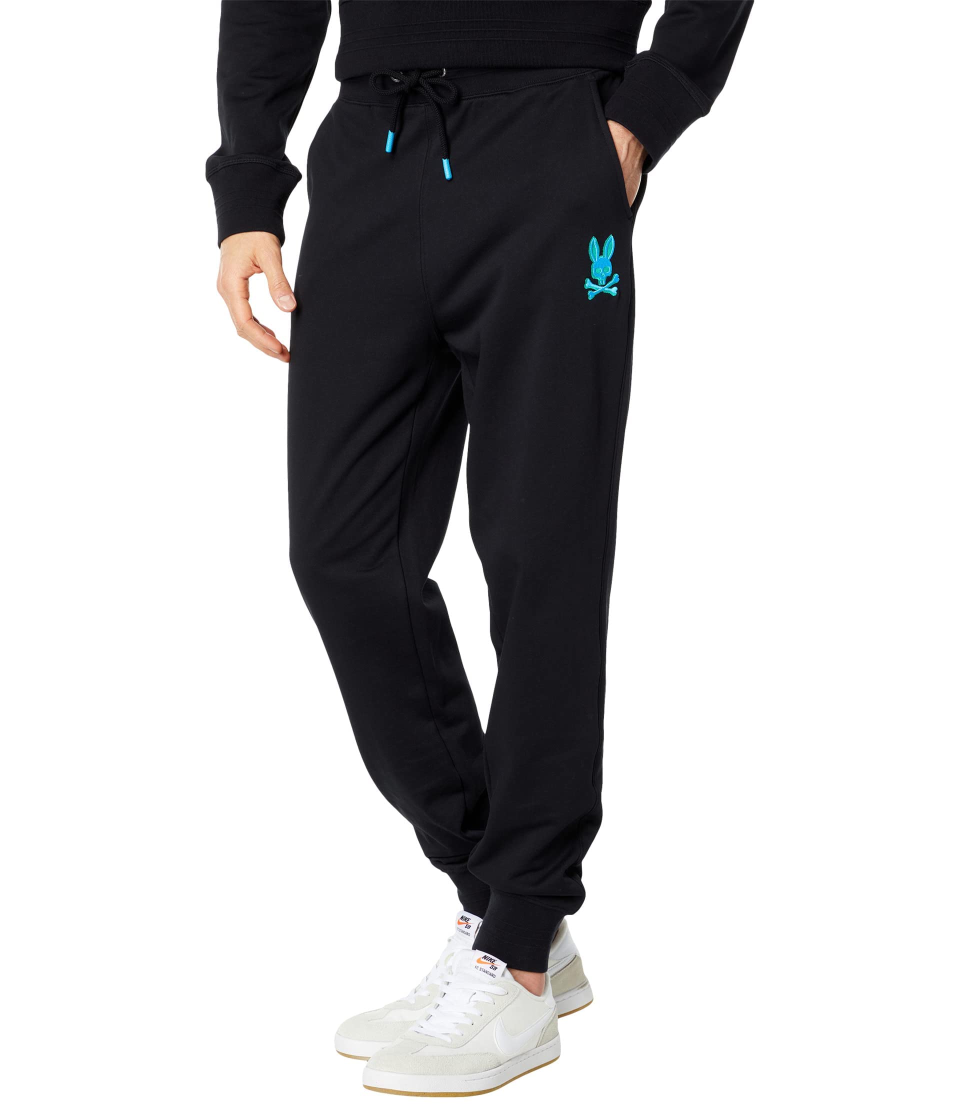 Psycho Bunny Bennett Sweatpants for Men - Black, XL Size - Comfortable Lounge Pants for Home, Gym & Casual Wear