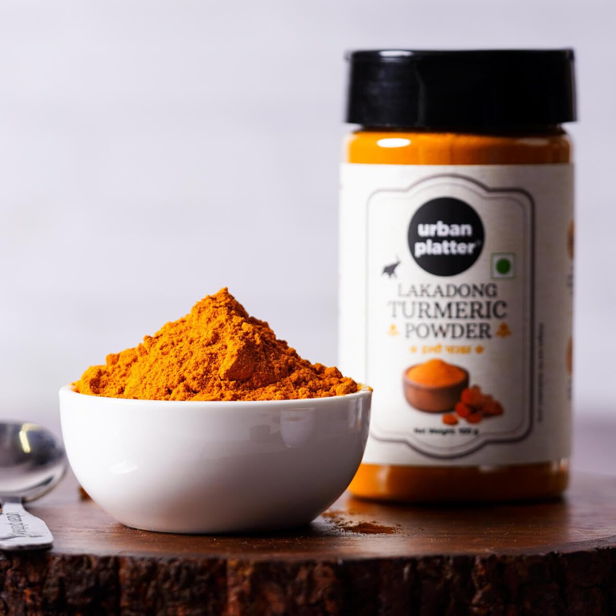Organic Lakadong Turmeric Powder - 100g Shaker Jar | High Curcumin Content | Grown in Northeast India | Perfect for Golden Milk, Cooking & Skincare