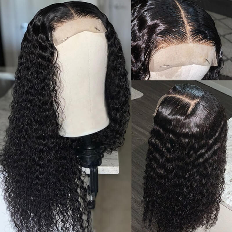 Eullair 4x4 HD Transparent Lace Closure Wig - 100% Human Hair Wigs for Women with All Textures (12
