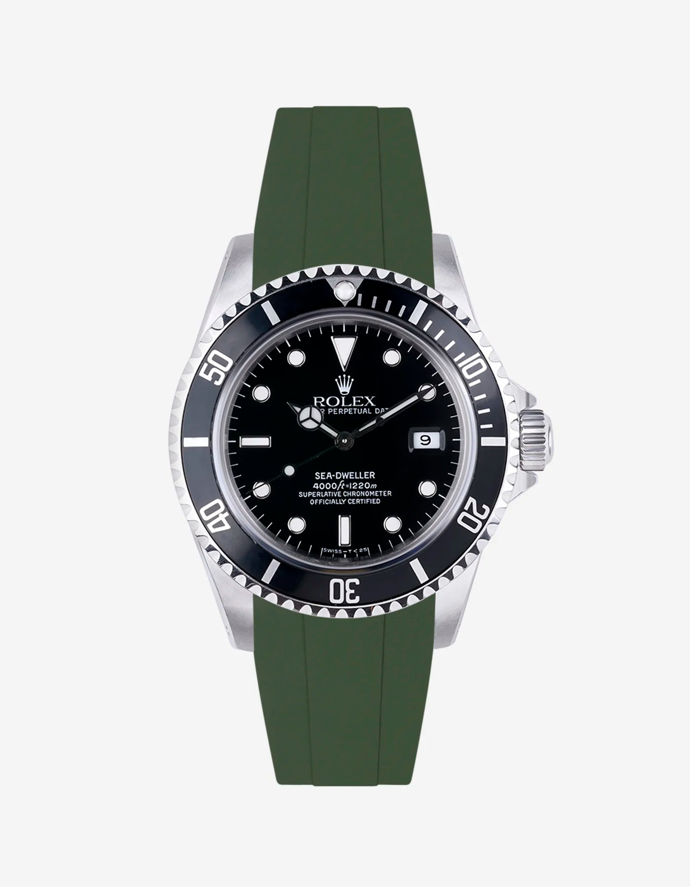 High-Quality FKM Rubber Watch Strap with Original Clasp for Rolex Sea Dweller 16600 - Durable, Comfortable & Waterproof for Diving, Swimming & Outdoor Activities