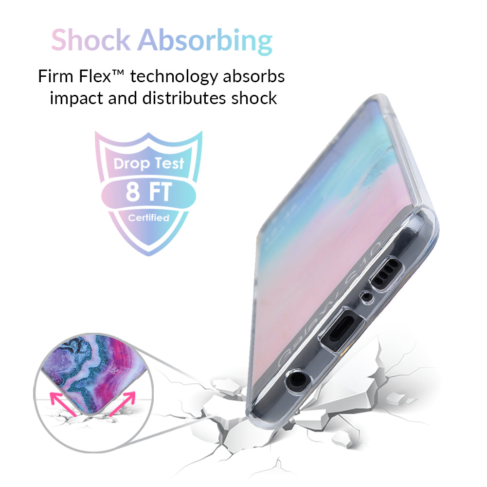 Geode Glitter Clear Samsung Phone Case - Shatterproof Protective Cover for Galaxy S21/S20/Note 20 - Sparkle Crystal Design for Women & Girls - Perfect for Daily Use, Parties & Gift Giving