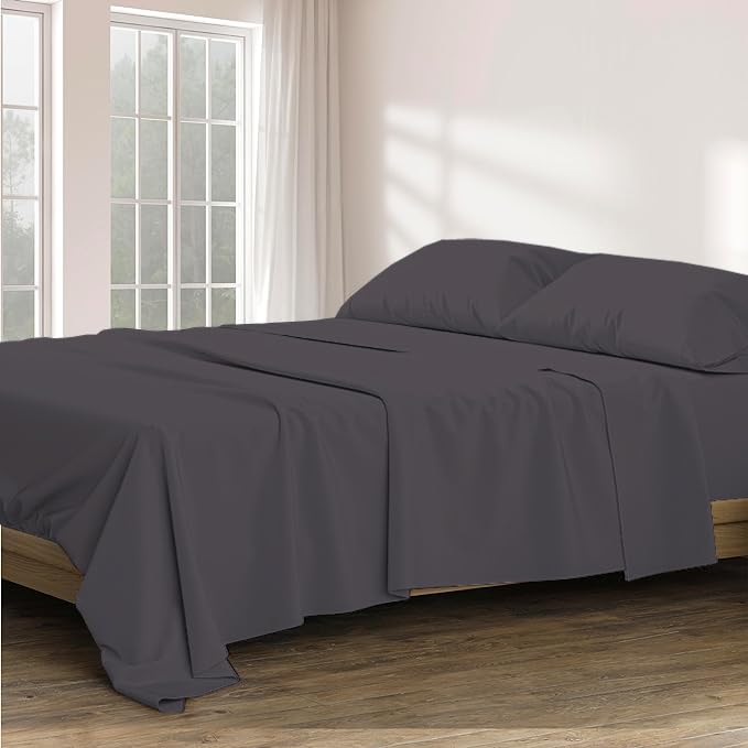 Premium 100% Egyptian Cotton King Size Bed Sheets Set - 800 Thread Count, 21