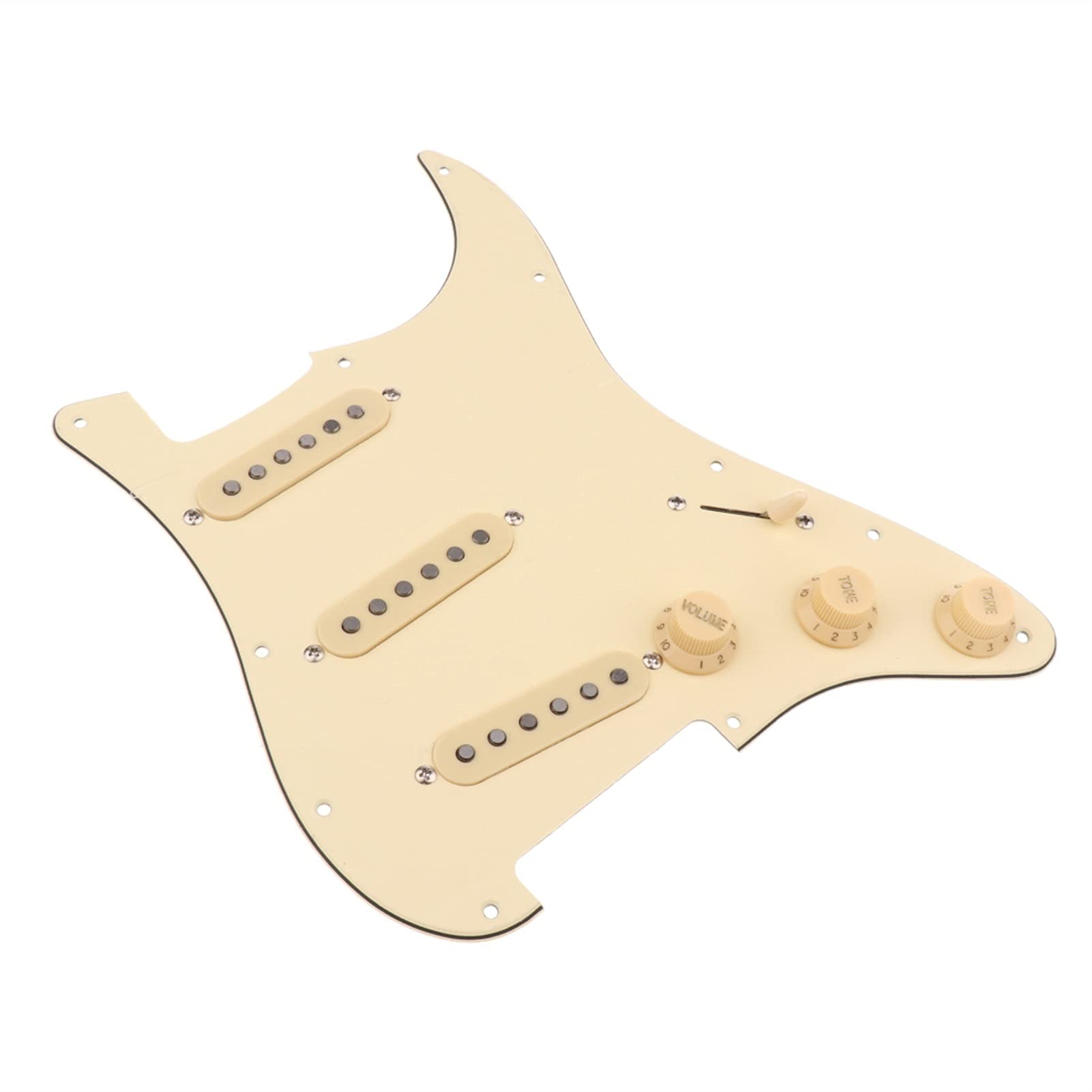 Fender Stratocaster Prewired Pickguard - 1-Ply Cream Yellow Alnico Loaded Pickguard with Screws | Easy Installation for Electric Guitar Upgrades & DIY Repairs