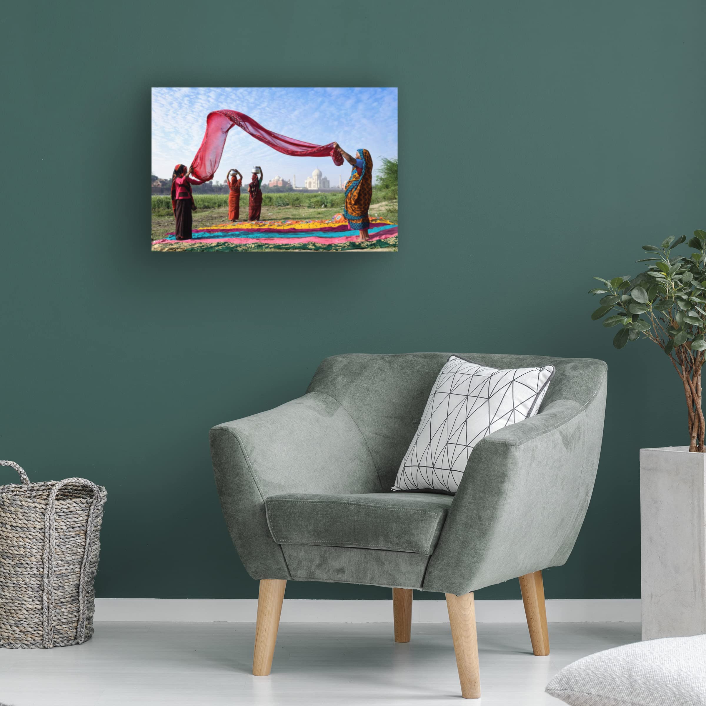 Trademark Fine Art 'Morning Chore' Canvas Wall Art by Vichaya - Farmhouse Kitchen Decor, Countryside Living Room Painting, Rustic Home Décor