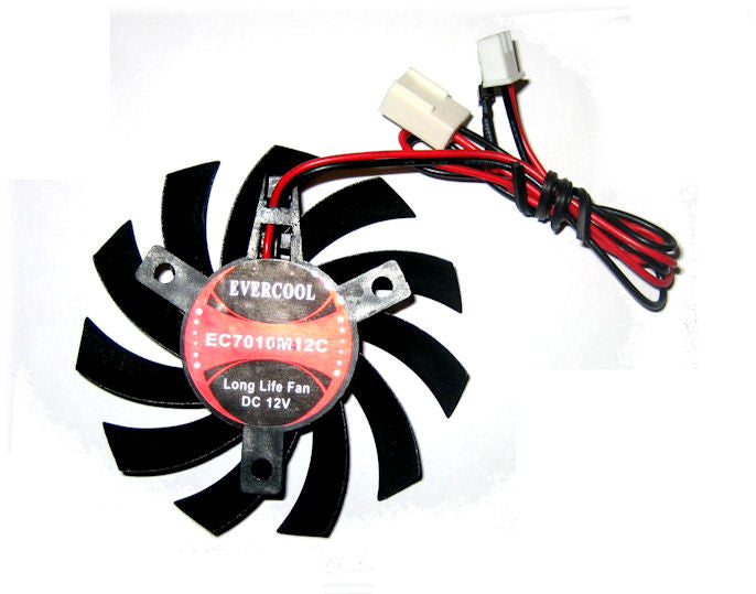 Evercool 70x70x10mm 12V Frameless Cooling Fan for PC GPU Video Card - VC EC7010M12C - Perfect for Gaming Rigs, Mining Rigs, and Computer Case Cooling