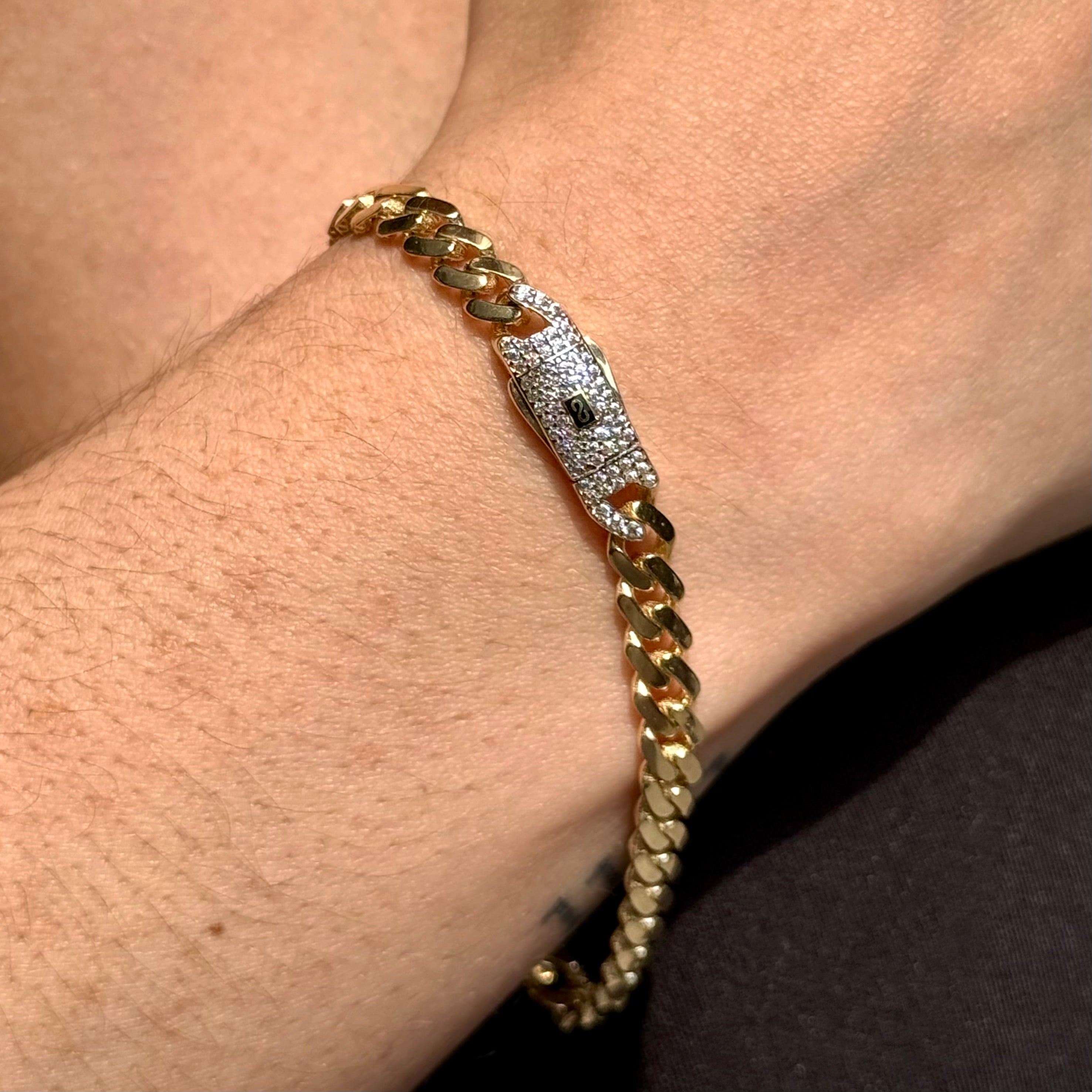 14K Gold Hollow Cuban Link Chain Bracelet for Men & Women - 5MM Width - MONACI JTJ™ - Perfect for Casual Wear, Layering & Special Occasions