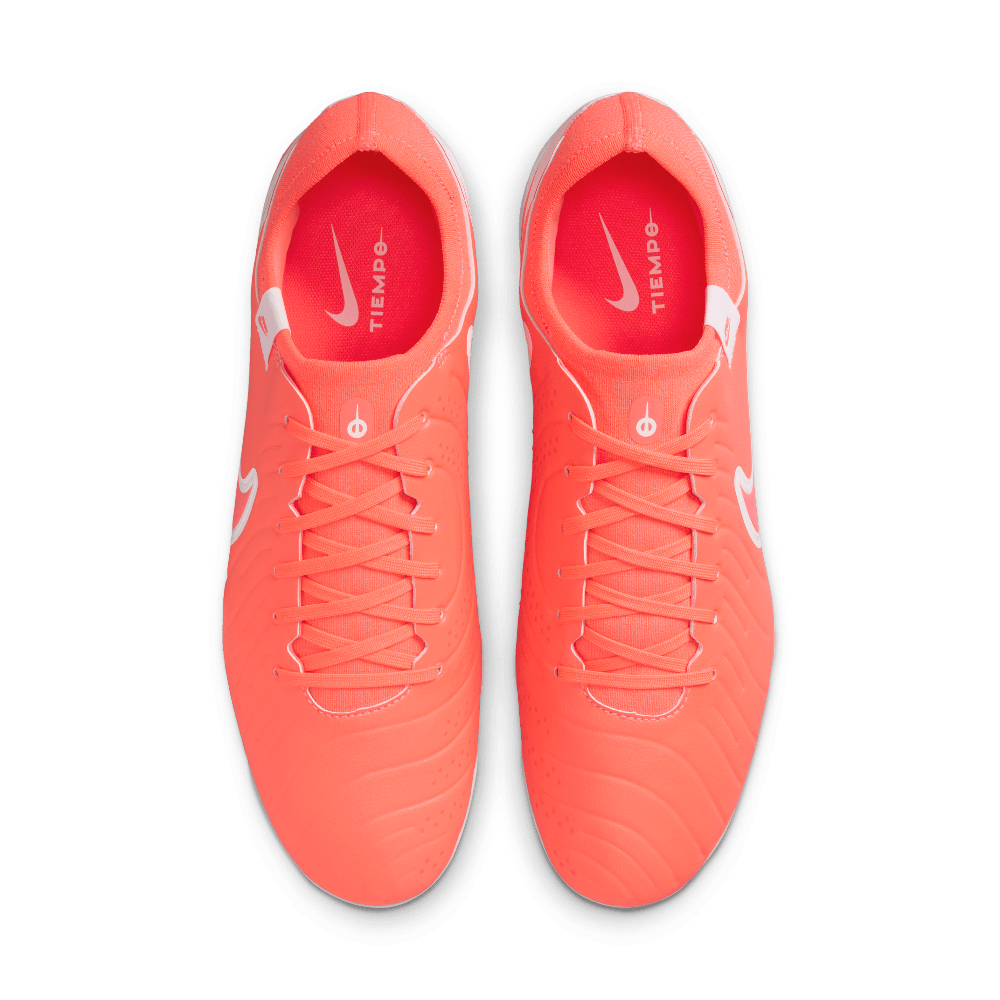 Nike Tiempo Legend 10 Pro FG Soccer Cleats for Men - Hot Lava/White - Firm Ground Football Boots for Professional Performance | Perfect for Matches, Training & Outdoor Play