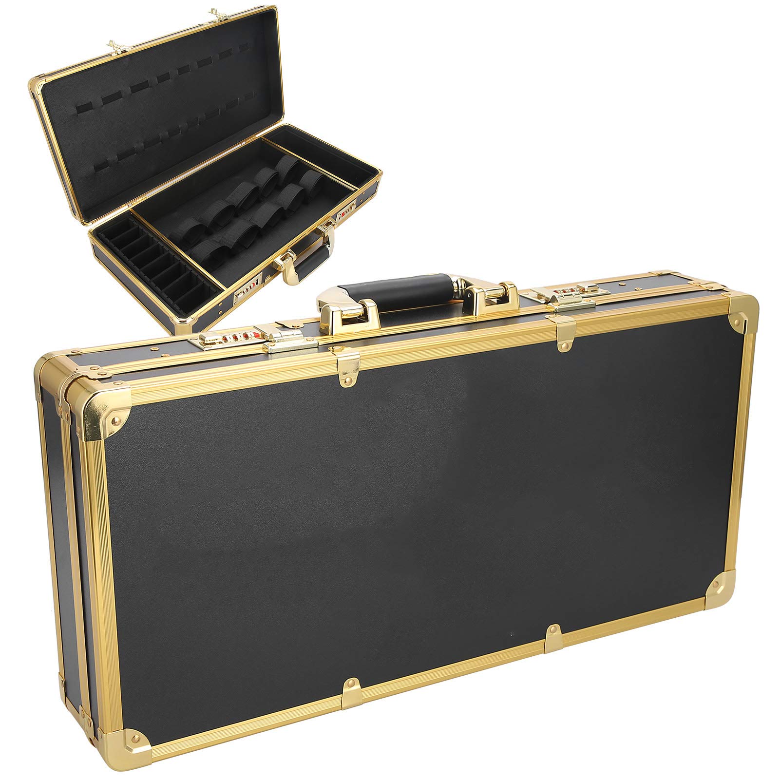 Portable Hairdressing Tool Storage Box - Aluminum Alloy Large Capacity Organizer for Hair Scissors, Combs & Brushes - Perfect for Home, Travel & Barber Shop Use