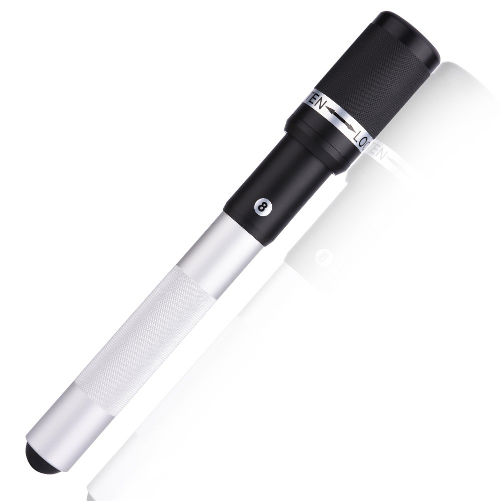 Gojiny 12.6英寸铝合金台球杆伸缩延长器，轻便耐用，适用于专业比赛和家庭娱乐