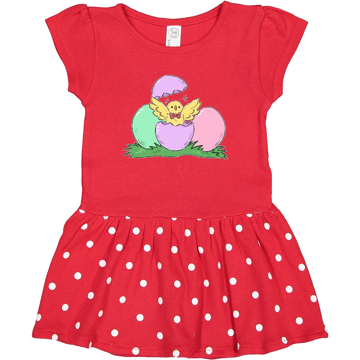 Inktastic Cute Easter Chick Hatching from Egg Toddler Dress - Adorable Baby Girl Outfit for Easter Sunday, Spring Photoshoot & Holiday Family Gatherings