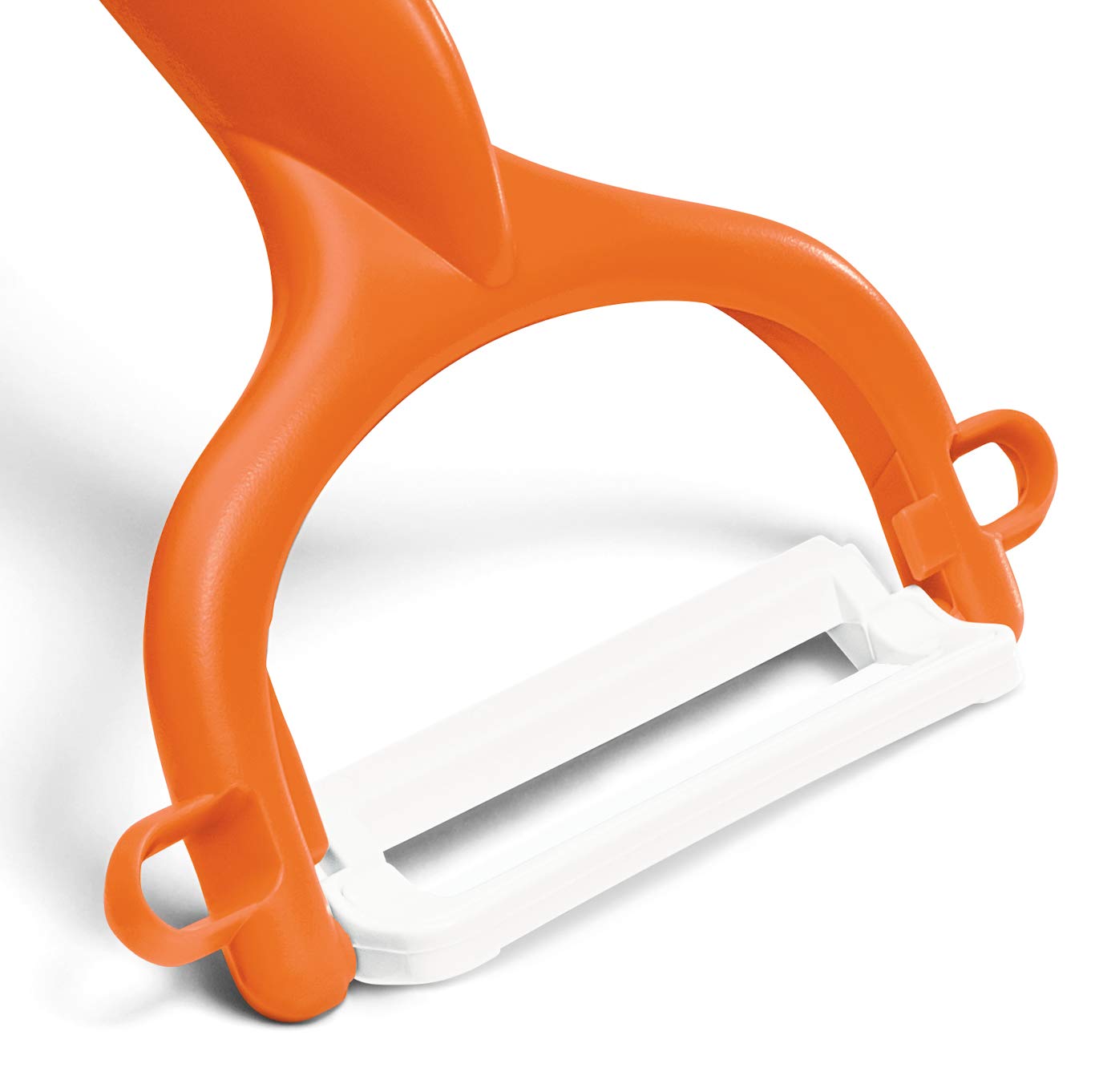 Kyocera Ceramic Horizontal Y Peeler - Sharp & Durable Orange Vegetable Peeler for Effortless Peeling - Perfect for Potatoes, Carrots, and Fruits