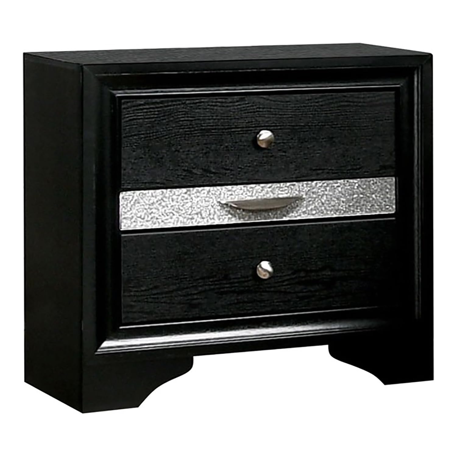 FOA Laren Contemporary 3-Piece Black Wood Bedroom Set - Queen Size Bed & 2 Nightstands | Modern Bedroom Furniture for Home Decor | Perfect for Master Bedroom, Guest Room & Apartment Living