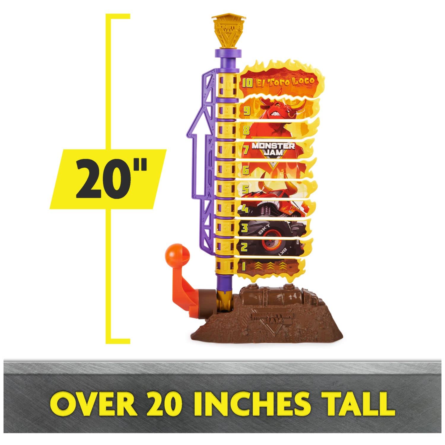 Monster Jam El Toro Loco Big Air Challenge Playset - 1:64 Scale Monster Truck Toy with 20+ Inch Ramp | Exclusive Die-Cast Vehicle | STEM Learning Gift for Boys & Girls Ages 3+ | Birthday & Christmas Present for Kids Who Love Stunt Shows & Racing Games