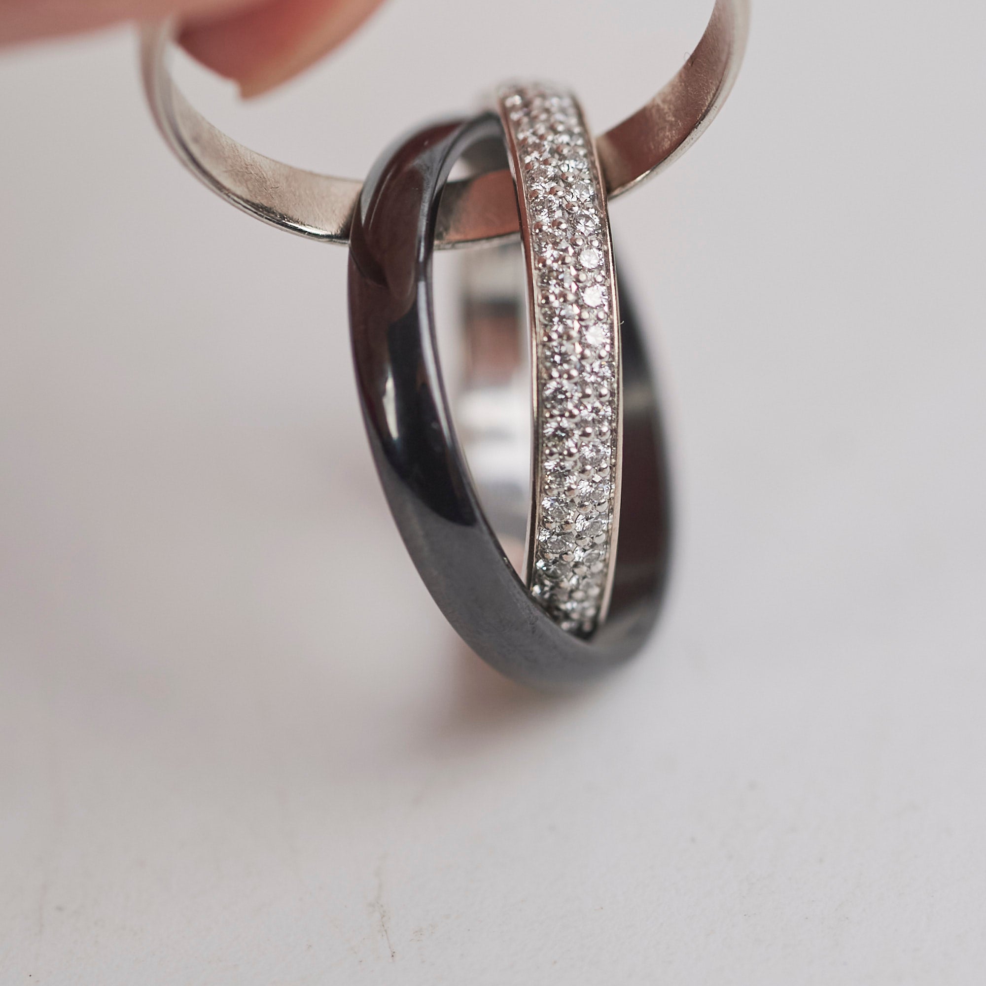 Cartier Trinity Ring Size 50 in 18K White Gold with Diamonds - Luxury Wedding Band & Anniversary Gift for Women